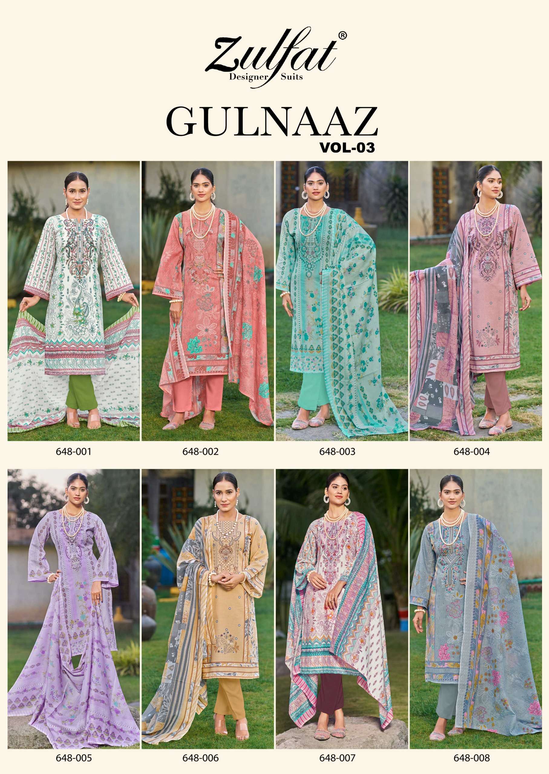 ZULFAT DESIGNER SUITS GULNAAZ VOL 3 