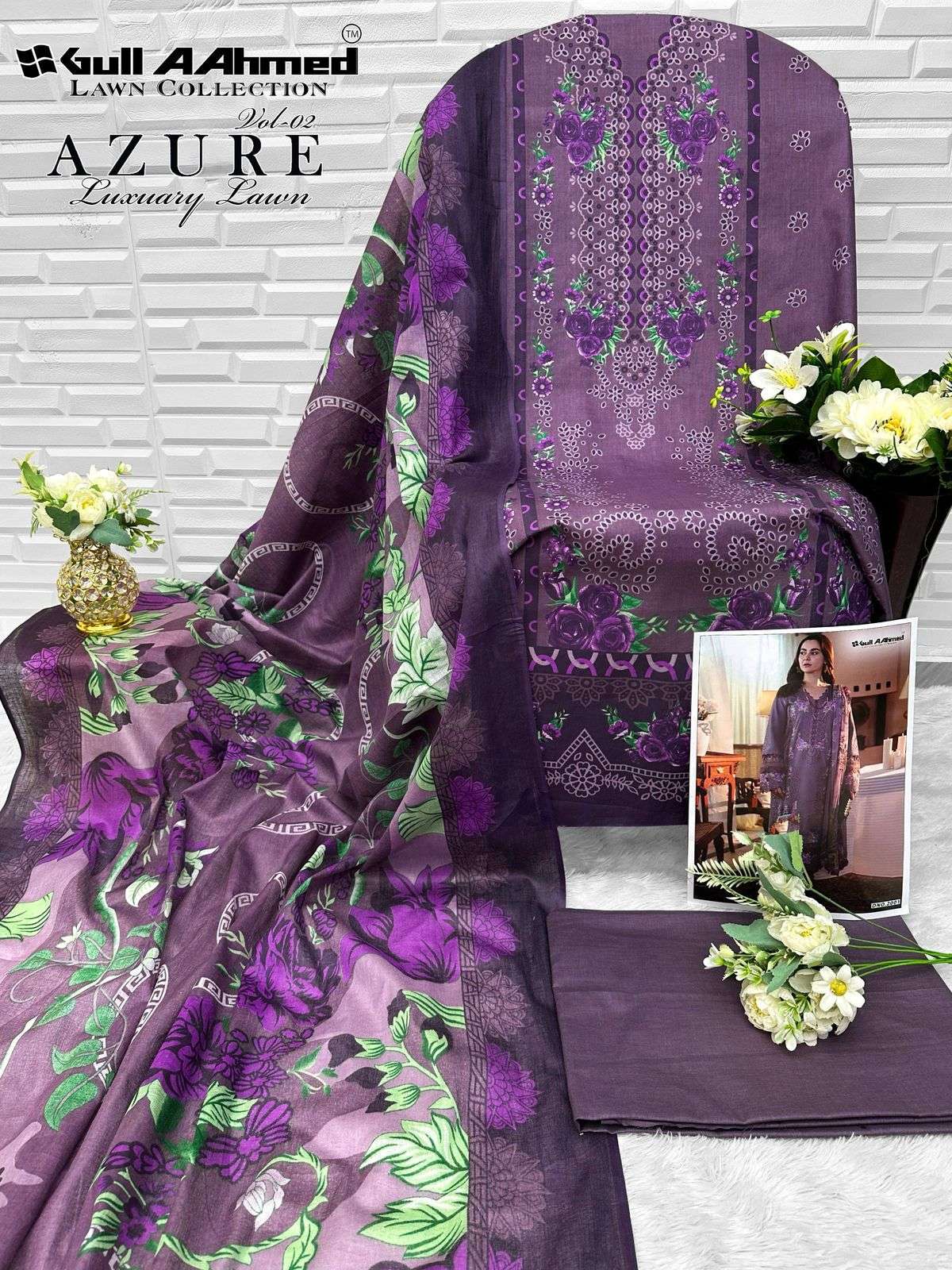 GULL AAHMED AZURE LUXURY LAWN COLLECTION VOL 2