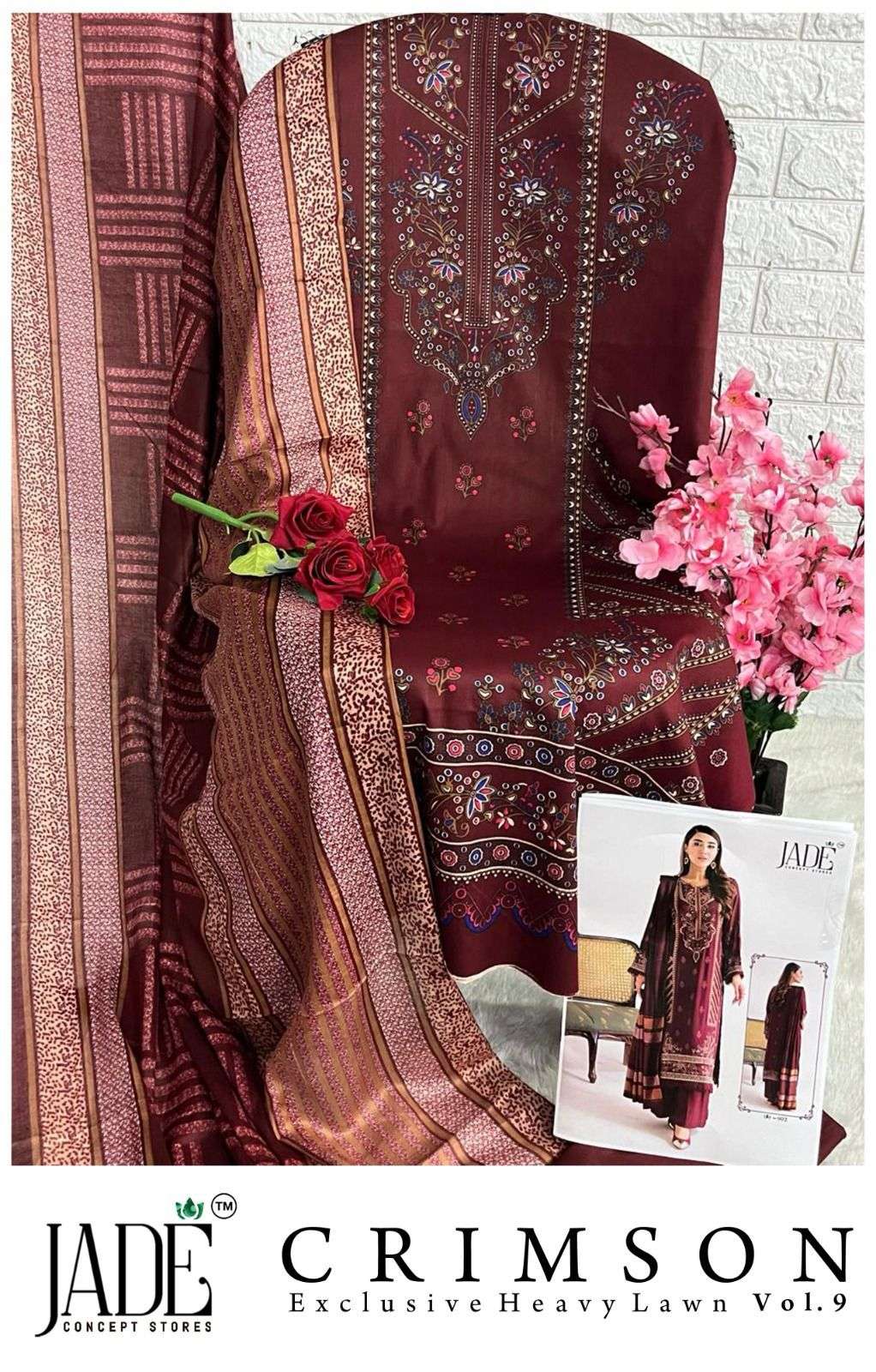 JADE CRIMSON EXCLUSIVE HEAVY LAWN COLLECTION VOL 9 NEW DESIGNS
