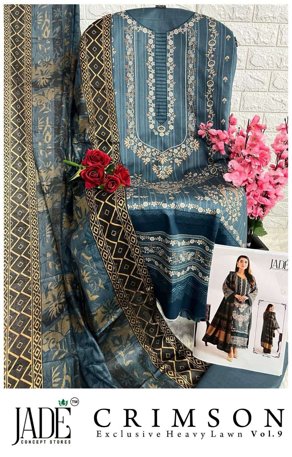 JADE CRIMSON EXCLUSIVE HEAVY LAWN COLLECTION VOL 9 NEW DESIGNS