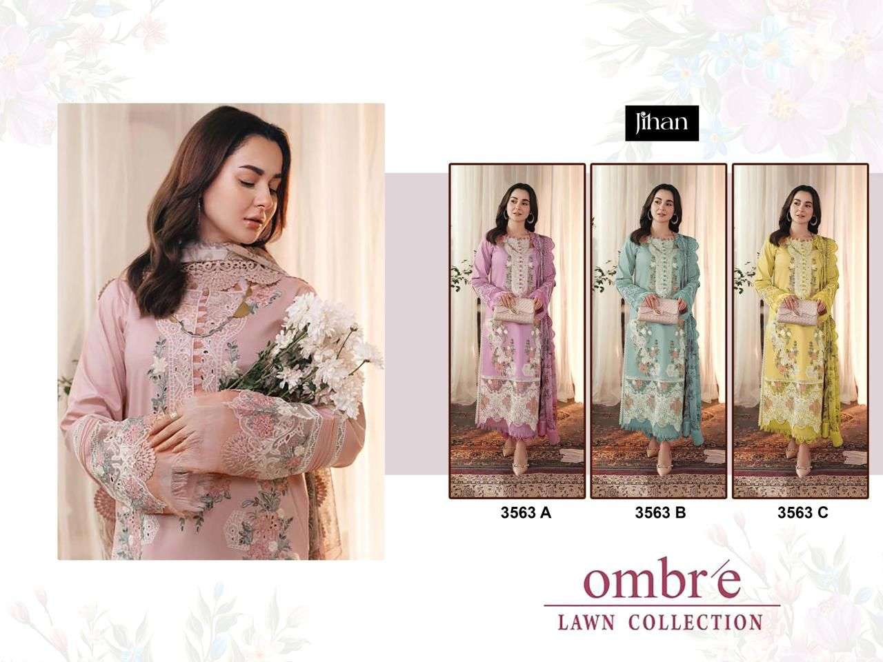 JIHAN FIRDOUS OMBRE LAWN COLLECTION D NO 3563 ABC