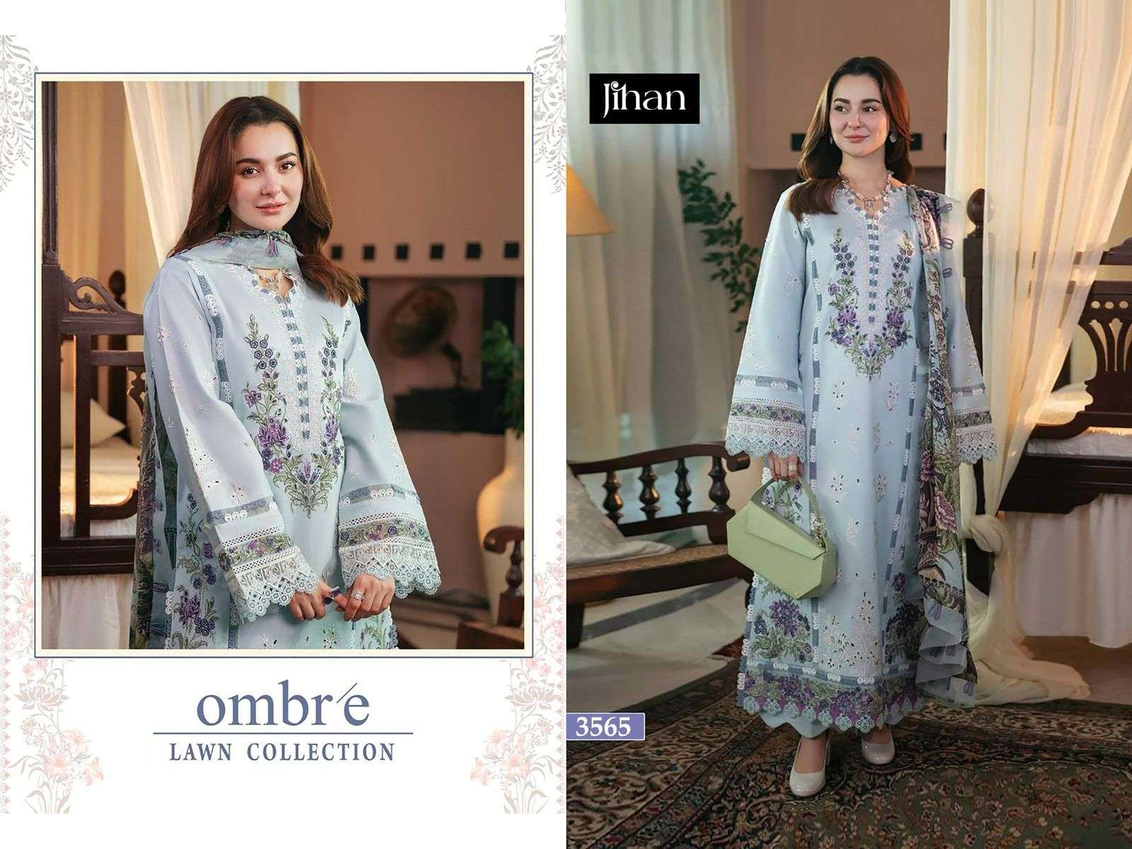 JIHAN FIRDOUS OMBRE LAWN COLLECTION D NO 3565 