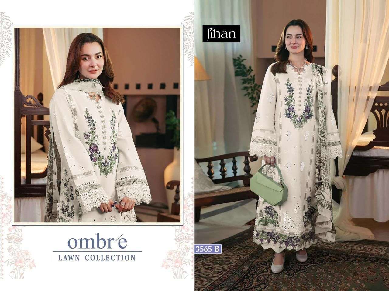 JIHAN FIRDOUS OMBRE LAWN COLLECTION D NO 3565 