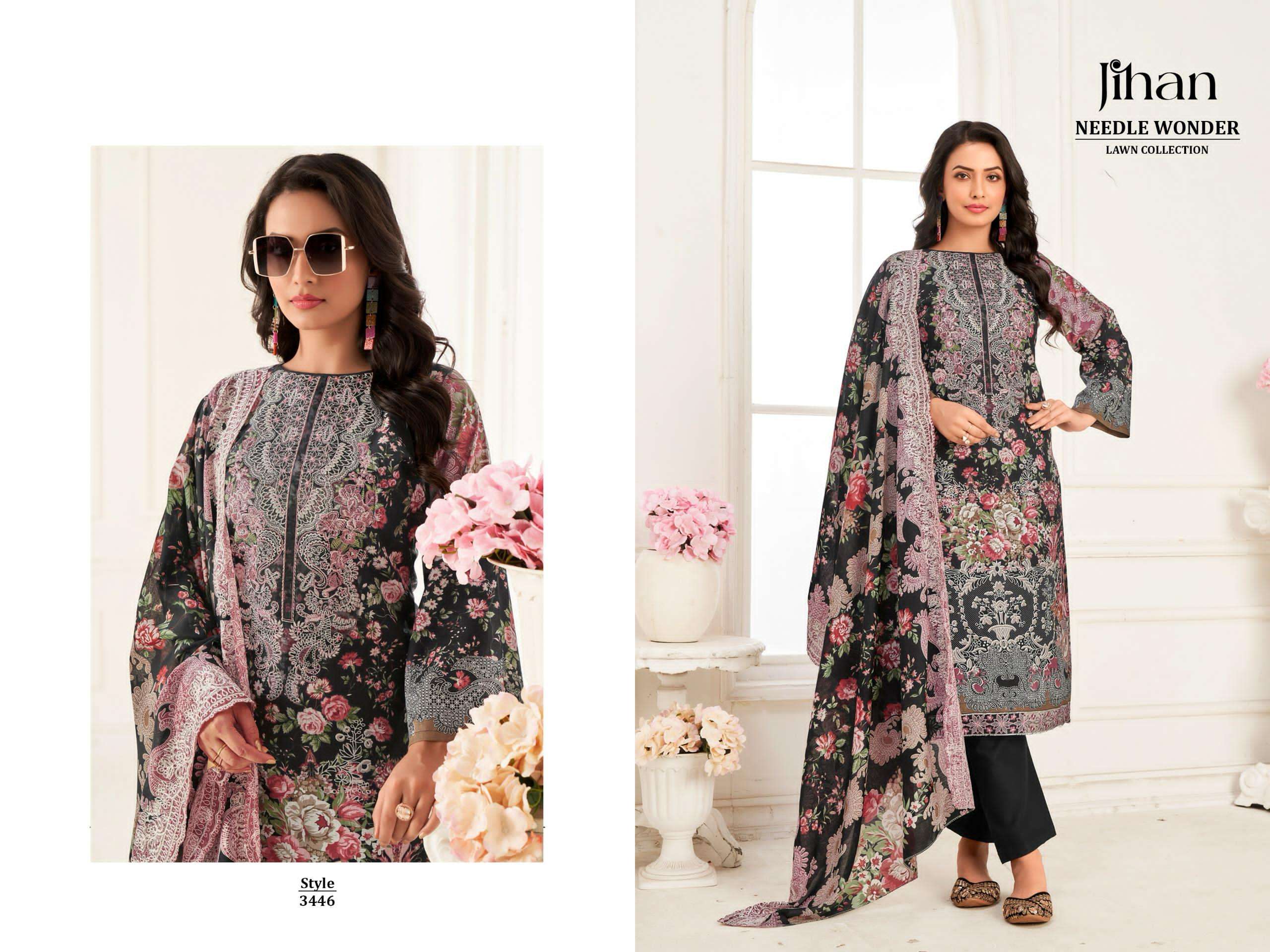 JIHAN NEEDLE WONDER LAWN COLLECTION D NO 3346 