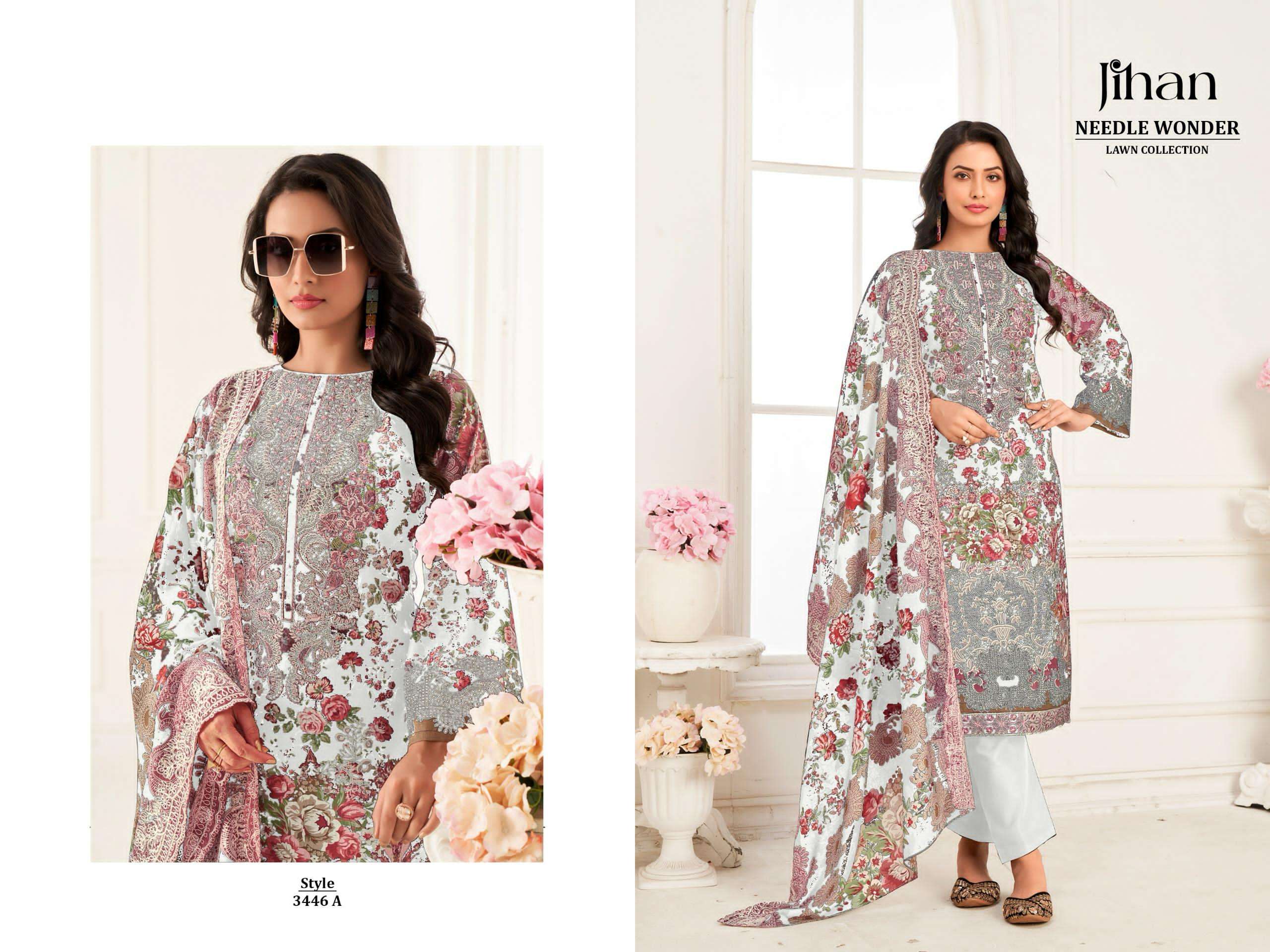 JIHAN NEEDLE WONDER LAWN COLLECTION D NO 3346 