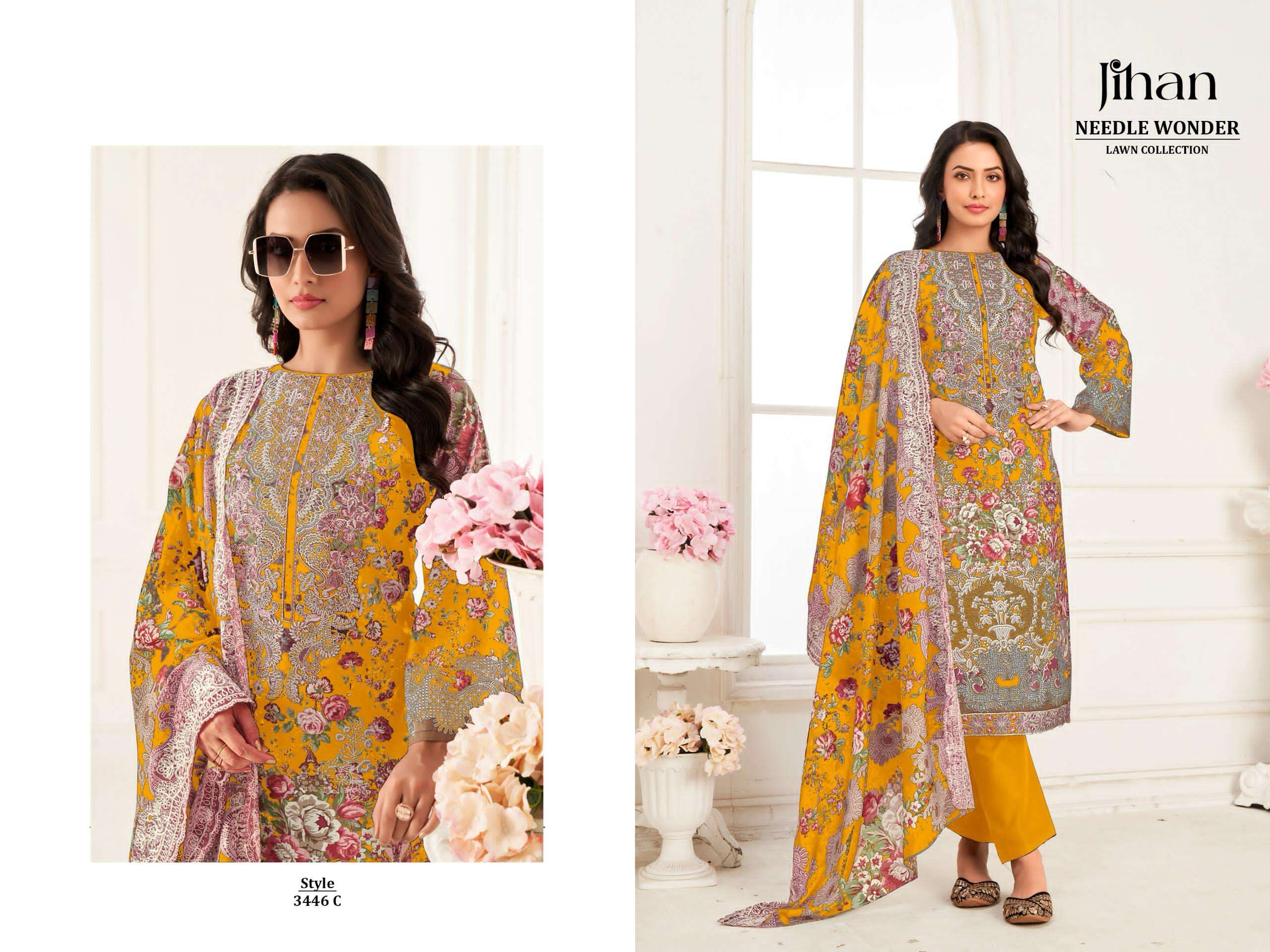 JIHAN NEEDLE WONDER LAWN COLLECTION D NO 3346 