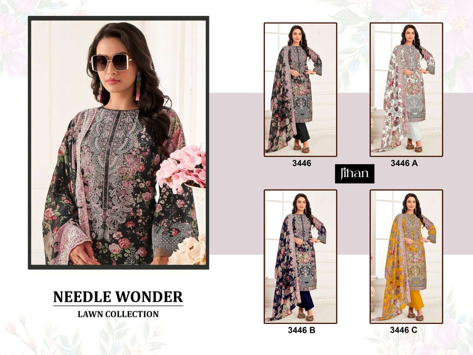 JIHAN NEEDLE WONDER LAWN COLLECTION D NO 3346 