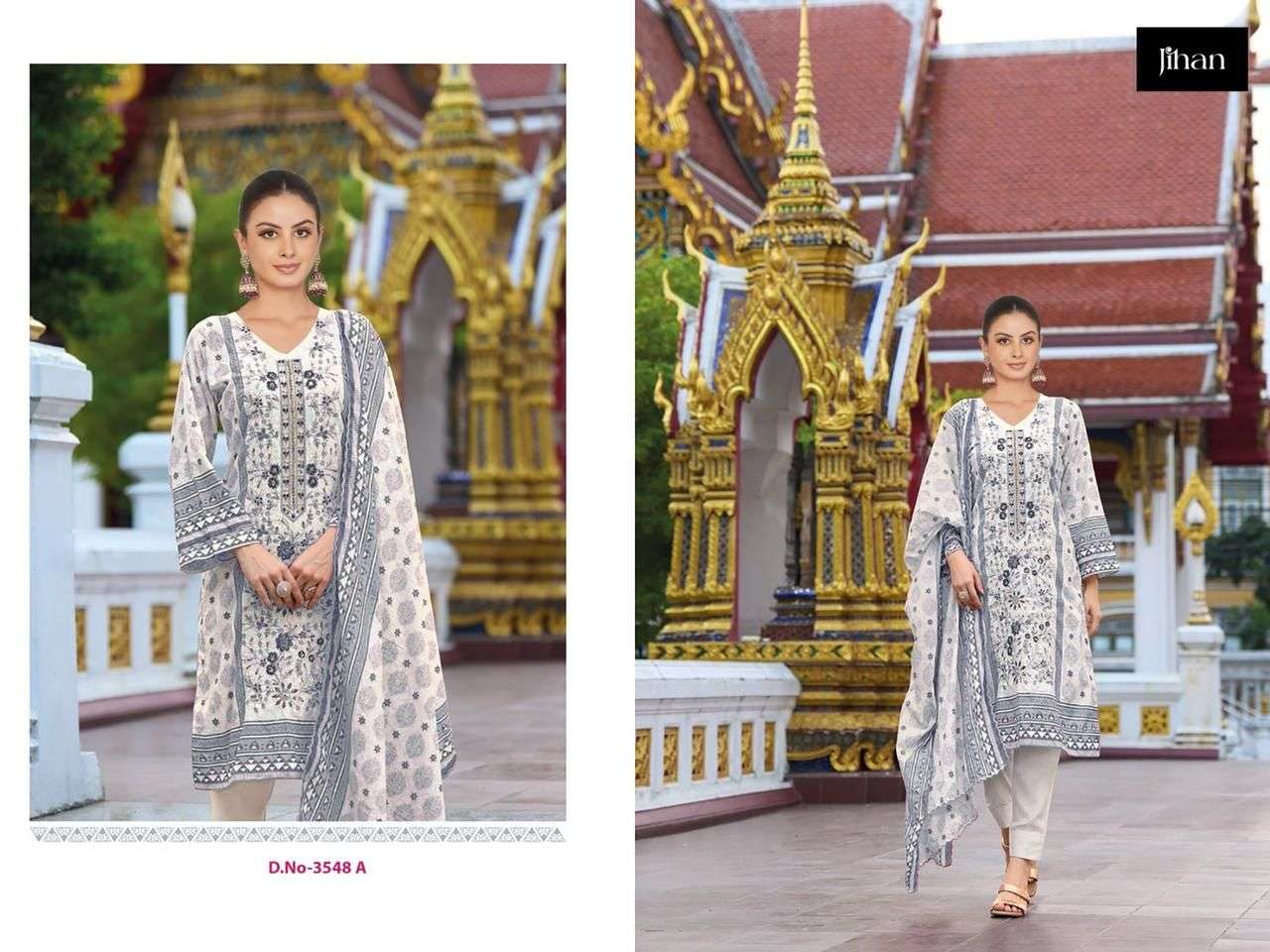 JIHAN SAHNAZ SELF EMBROIDERED COLECTION D NO 3548 & 3549