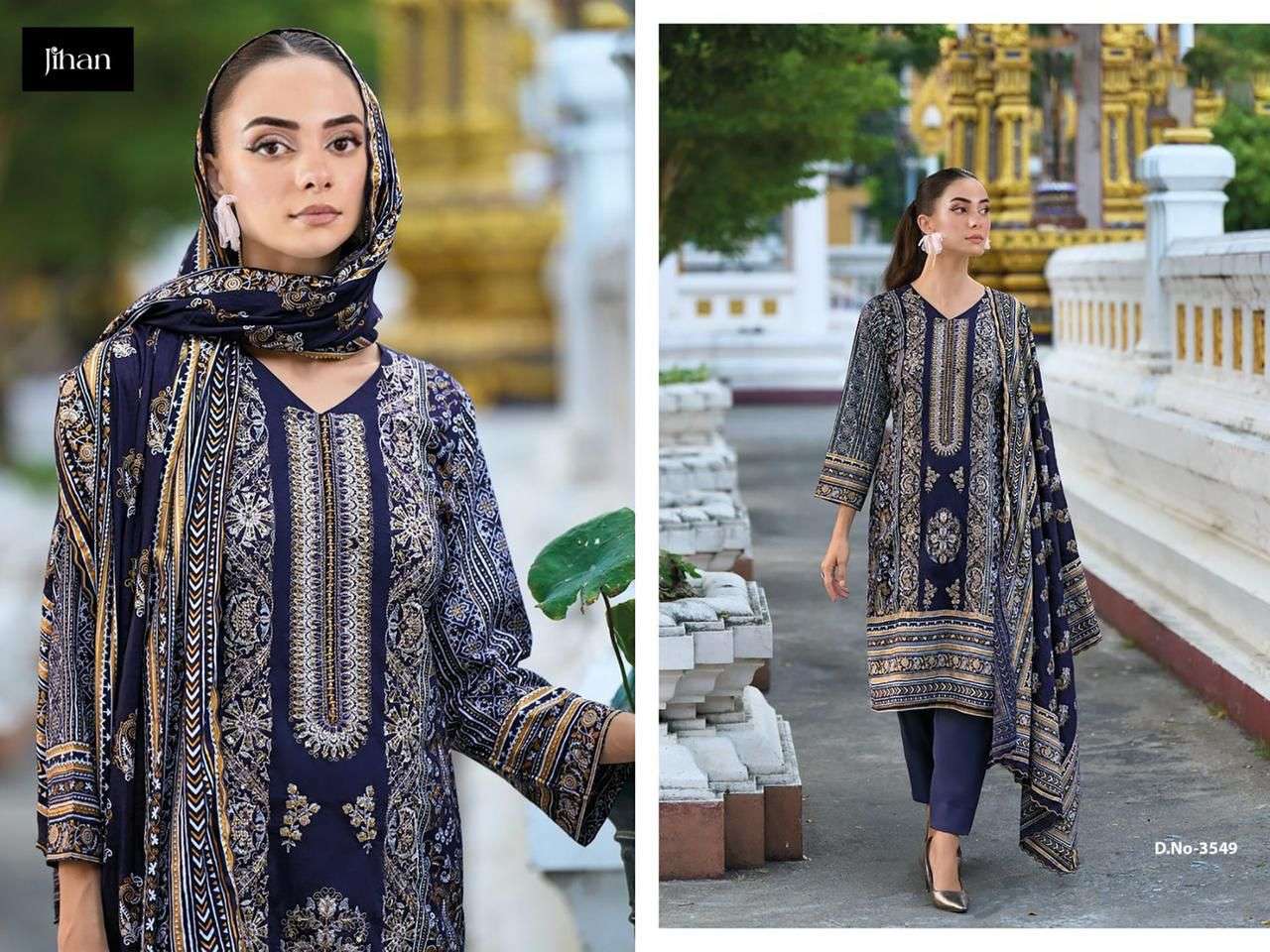 JIHAN SAHNAZ SELF EMBROIDERED COLECTION D NO 3548 & 3549