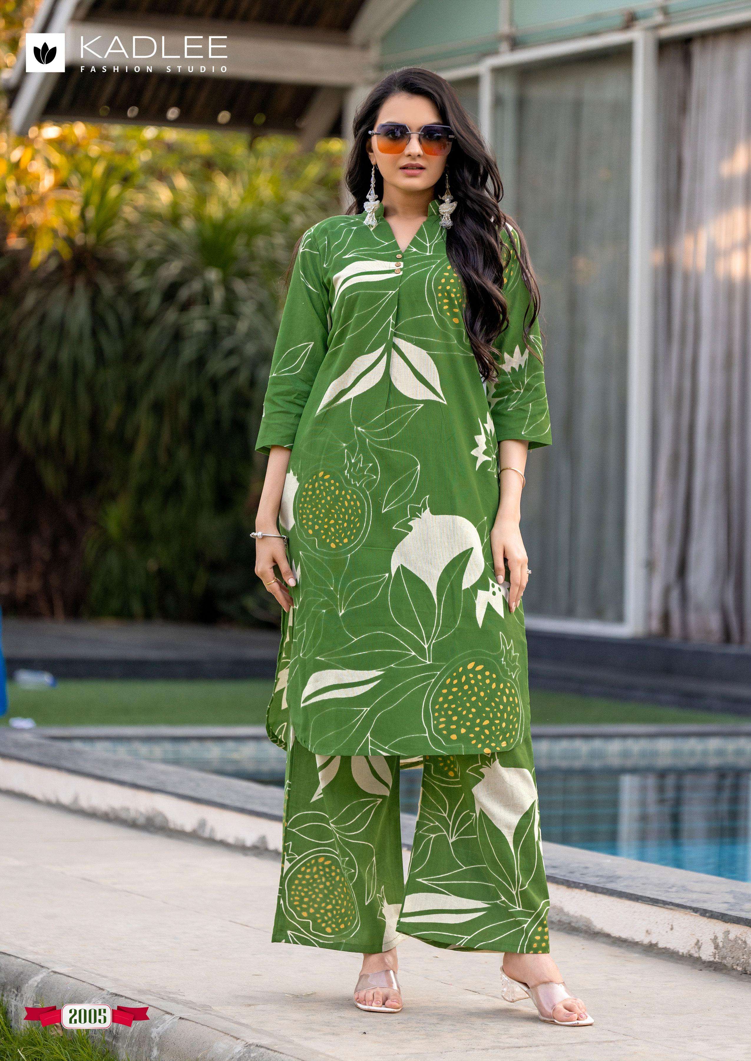 KADLEE FASHION ROSY FANCY SUMMER WEAR LADIES KURTI WITH BOTTOM