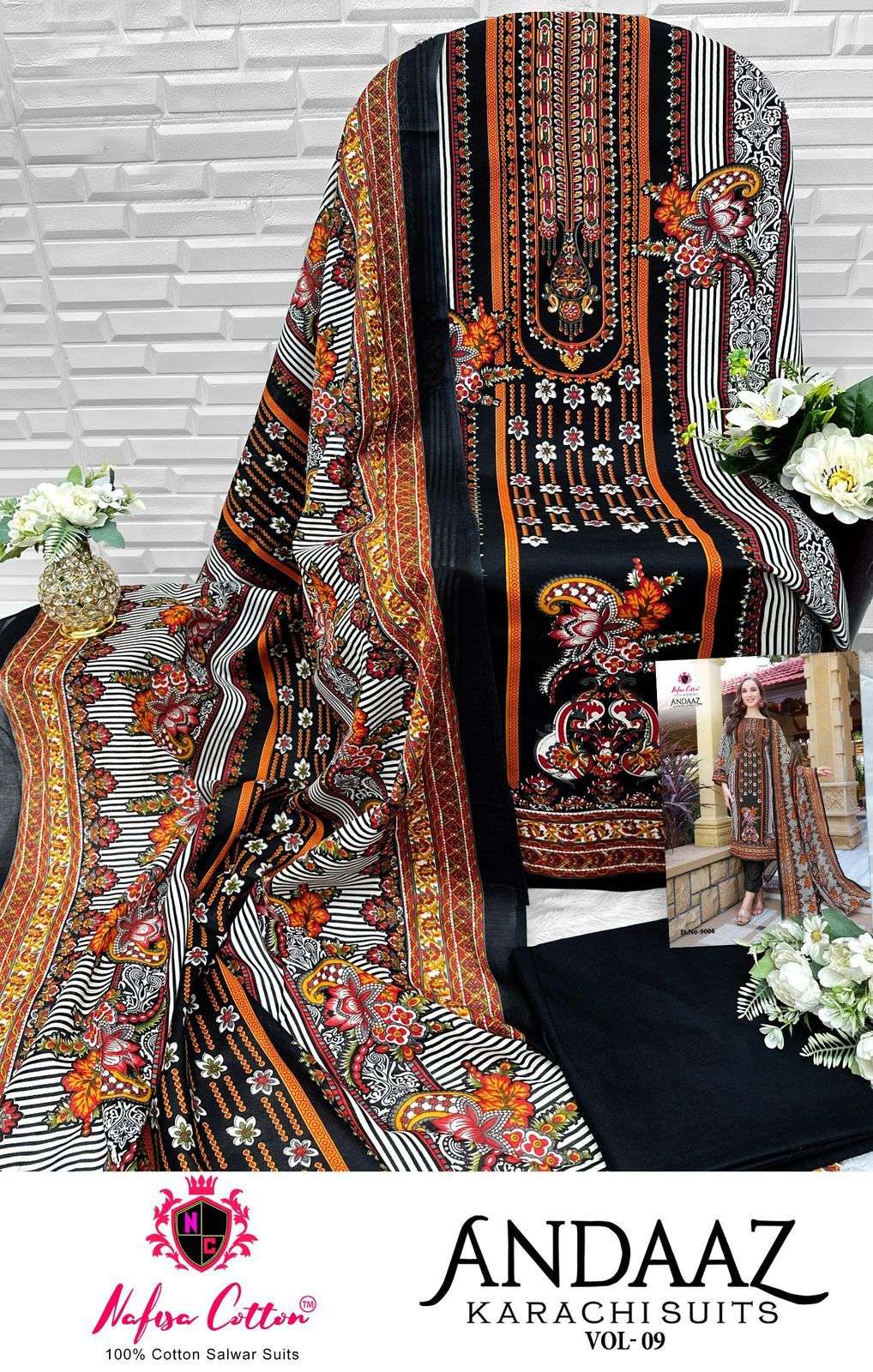 NAFISA COTTON ANDAAZ KARACHI SUITS VOL 9