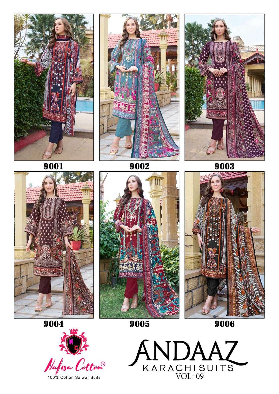 NAFISA COTTON ANDAAZ KARACHI SUITS VOL 9