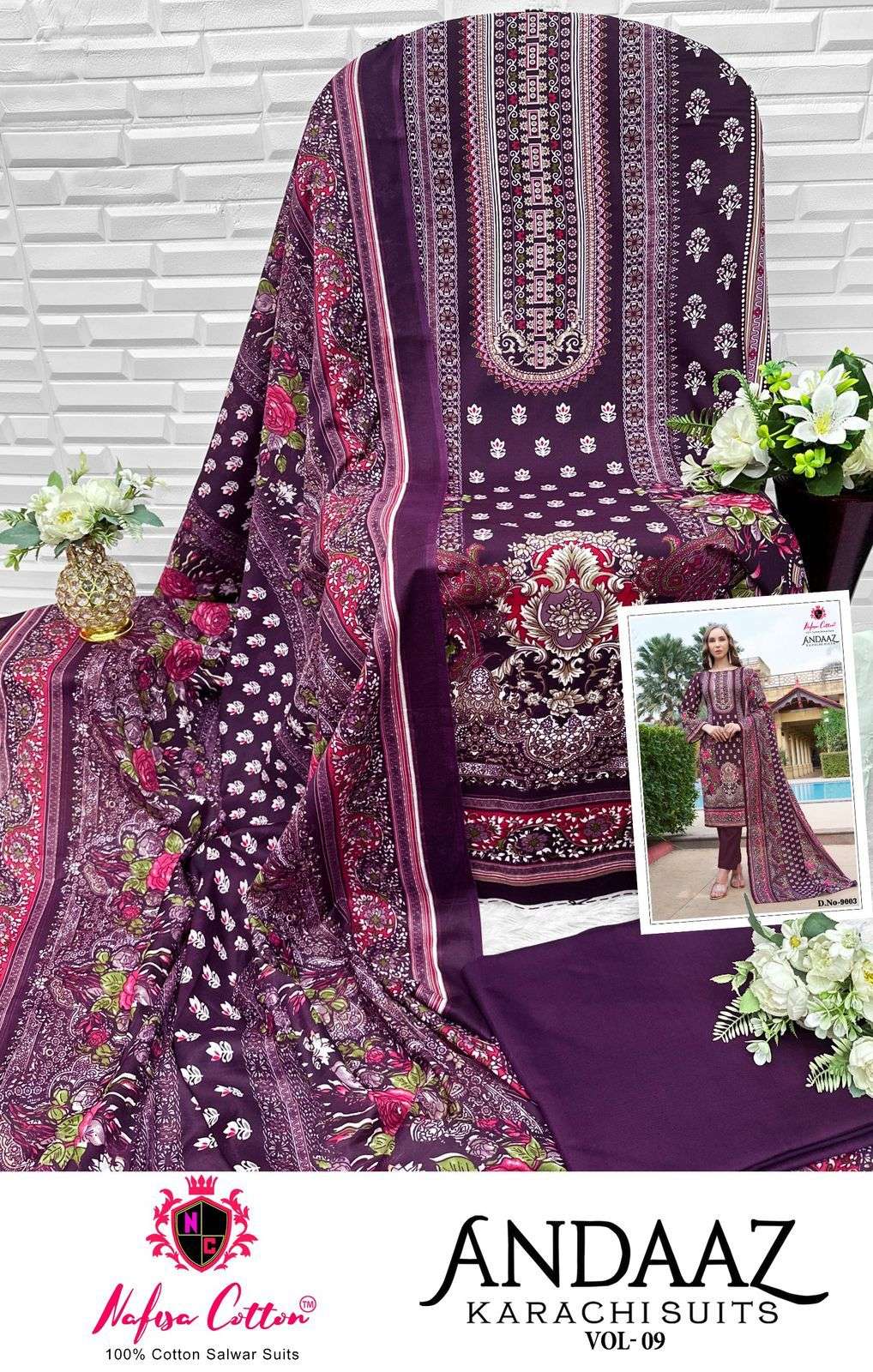 NAFISA COTTON ANDAAZ KARACHI SUITS VOL 9