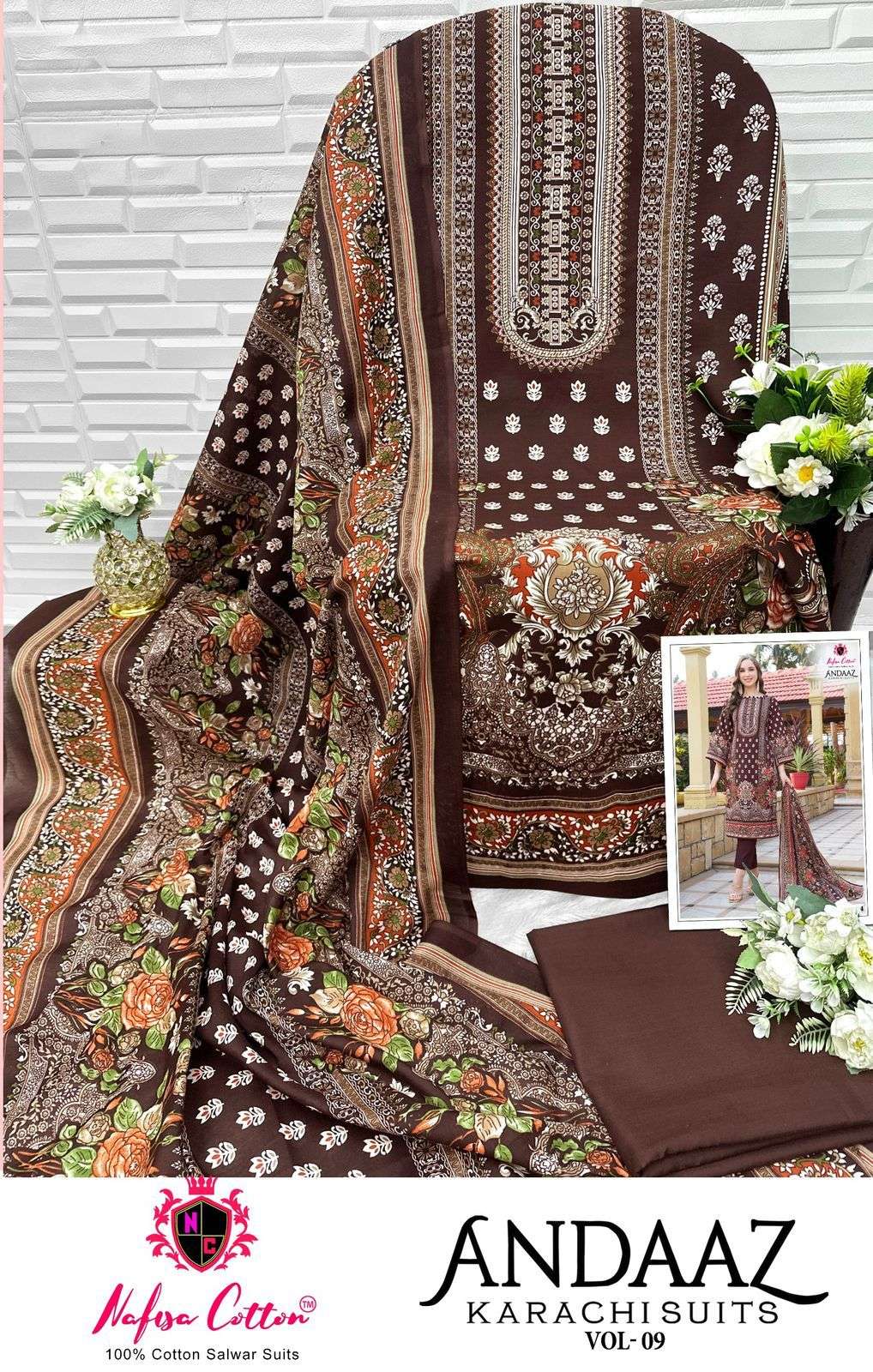 NAFISA COTTON ANDAAZ KARACHI SUITS VOL 9