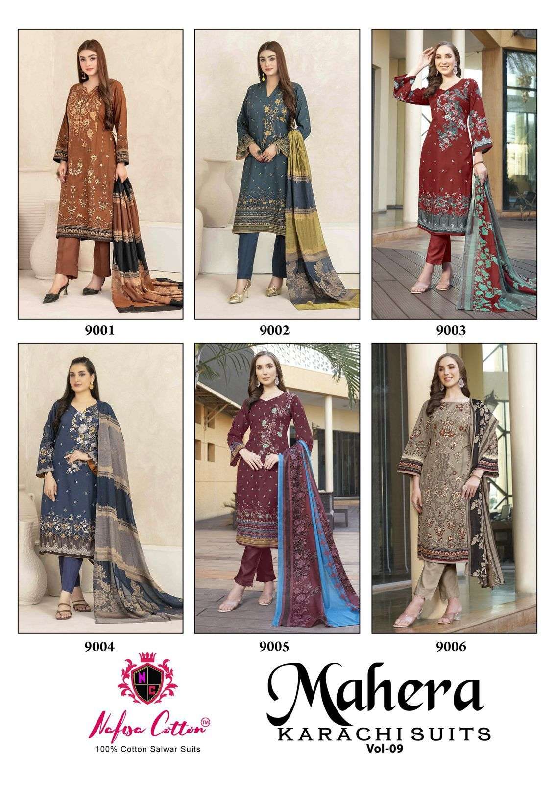 NAFISA COTTON MAHERA KARACHI SUITS VOL 9