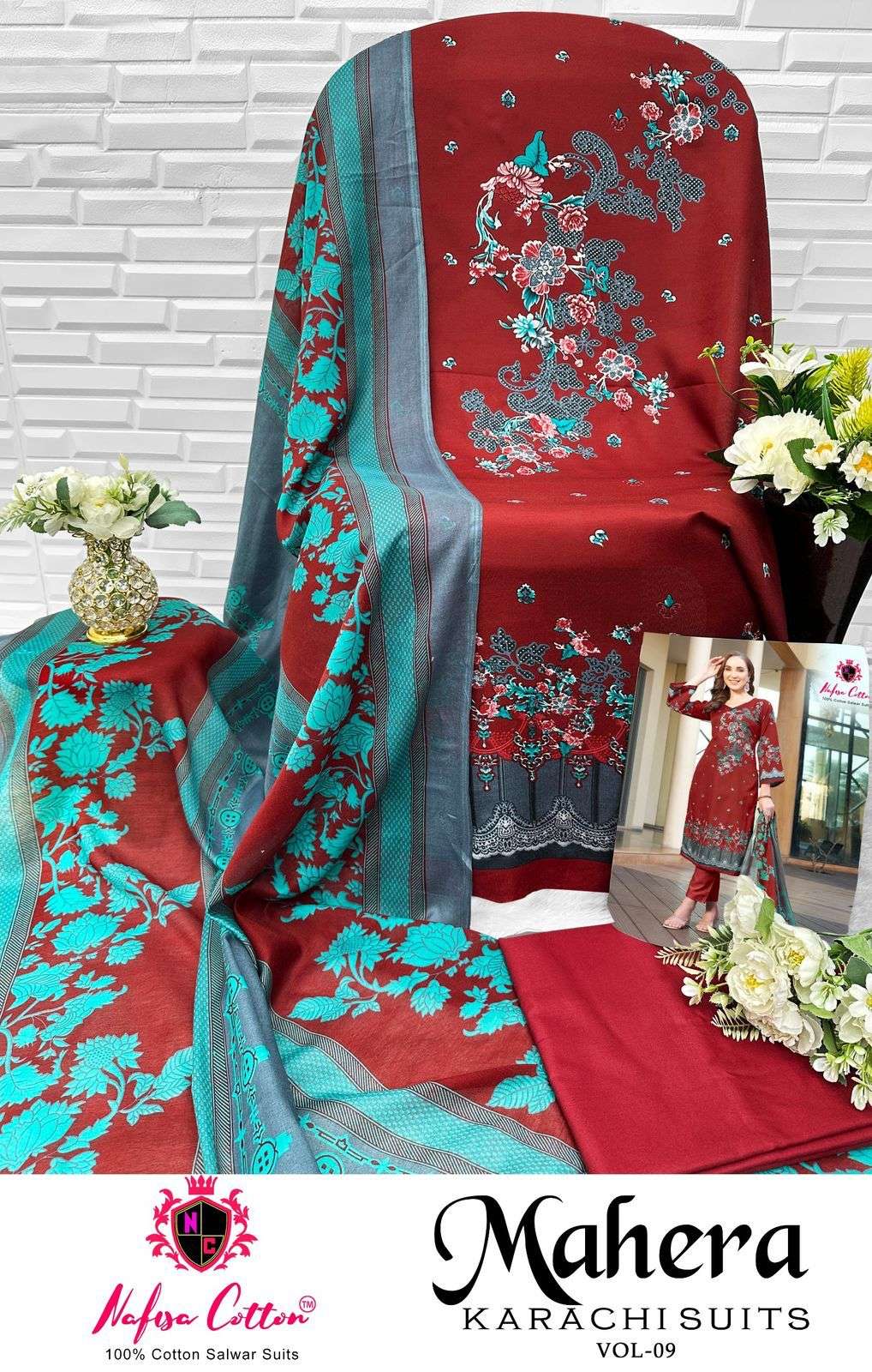 NAFISA COTTON MAHERA KARACHI SUITS VOL 9