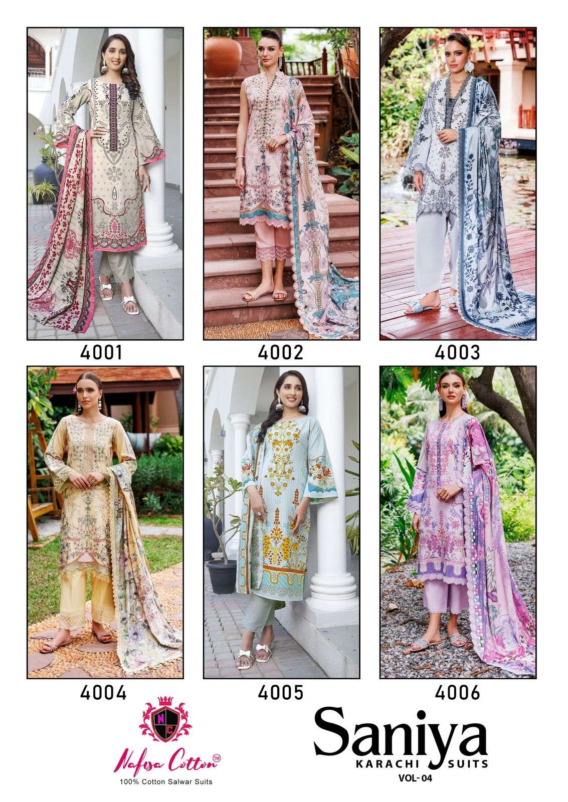 NAFISA COTTON SANIYA KARACHI SUITS VOL 4 