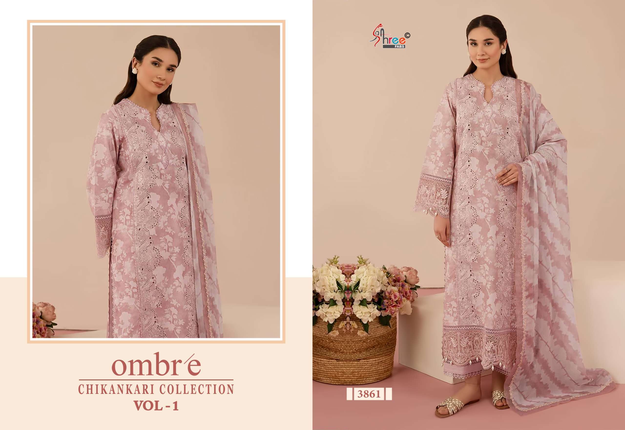 SHREE FABS OMBRE CHIKANKARI LAWN COLLECTION VOL 1 