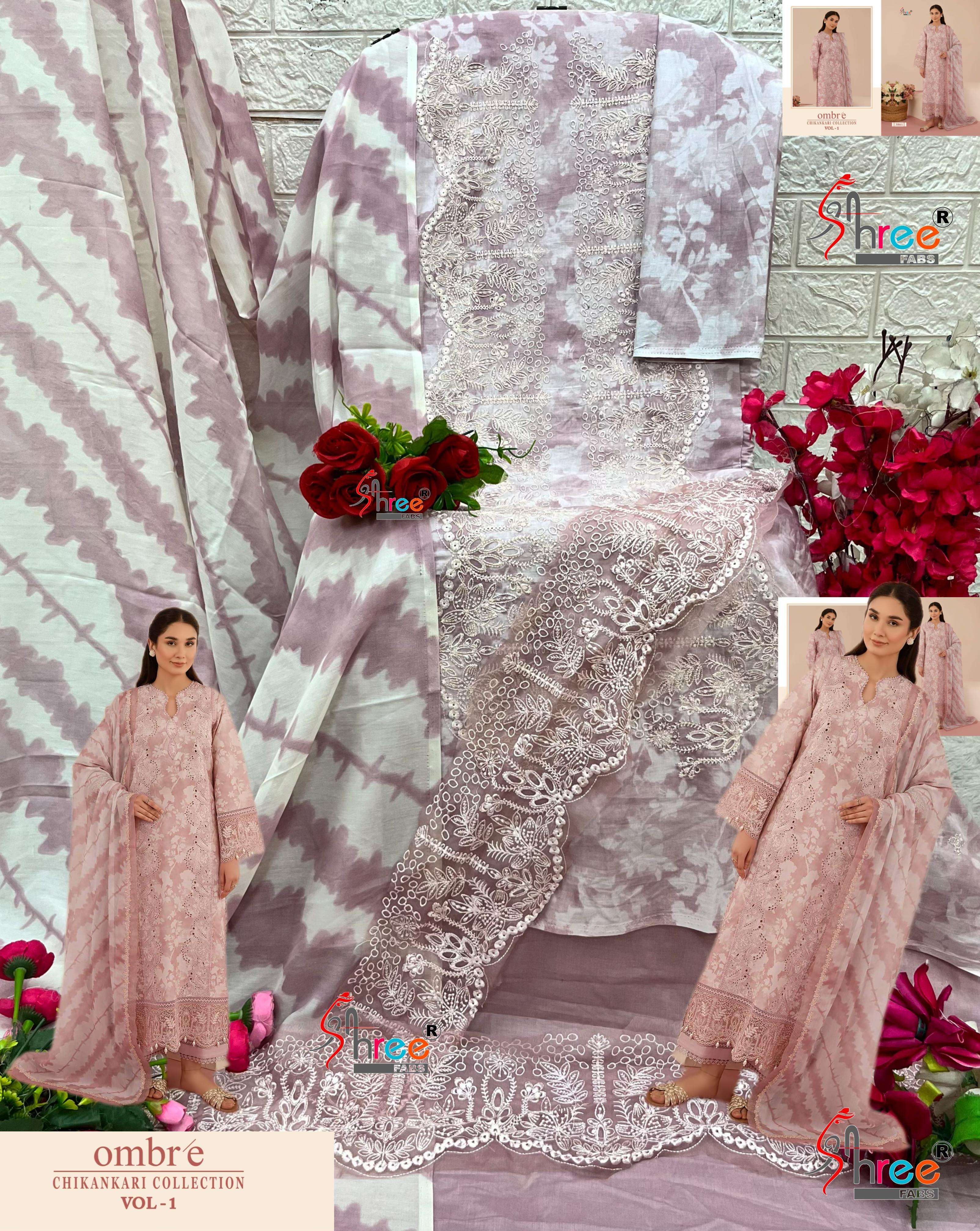 SHREE FABS OMBRE CHIKANKARI LAWN COLLECTION VOL 1 
