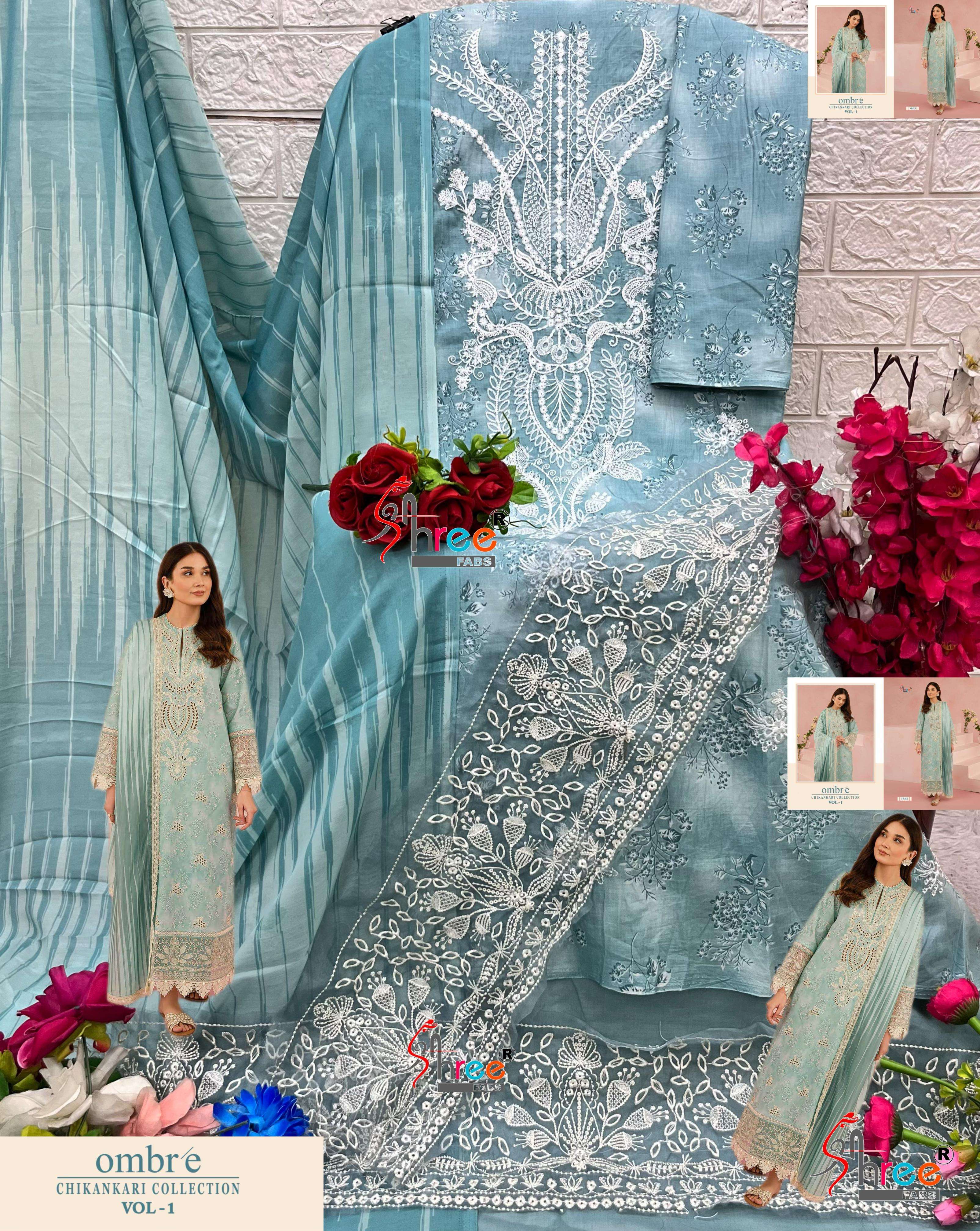 SHREE FABS OMBRE CHIKANKARI LAWN COLLECTION VOL 1 
