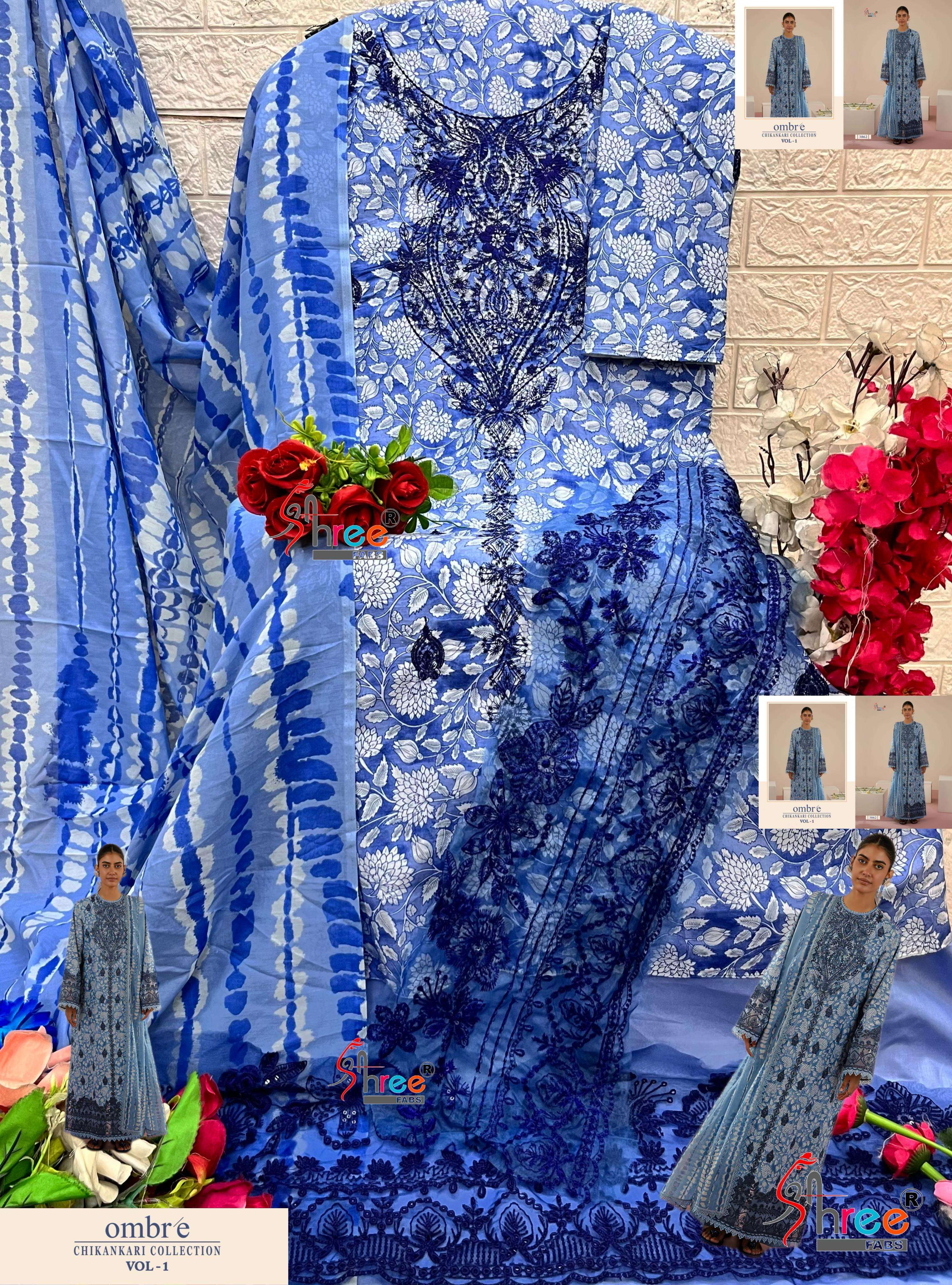 SHREE FABS OMBRE CHIKANKARI LAWN COLLECTION VOL 1 