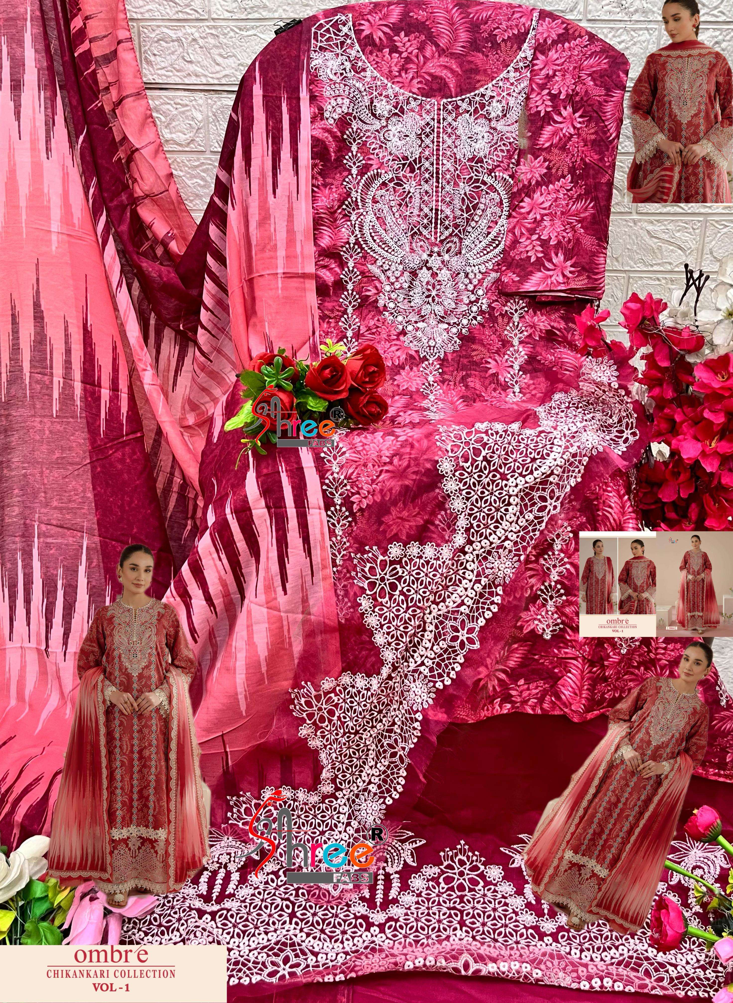 SHREE FABS OMBRE CHIKANKARI LAWN COLLECTION VOL 1 