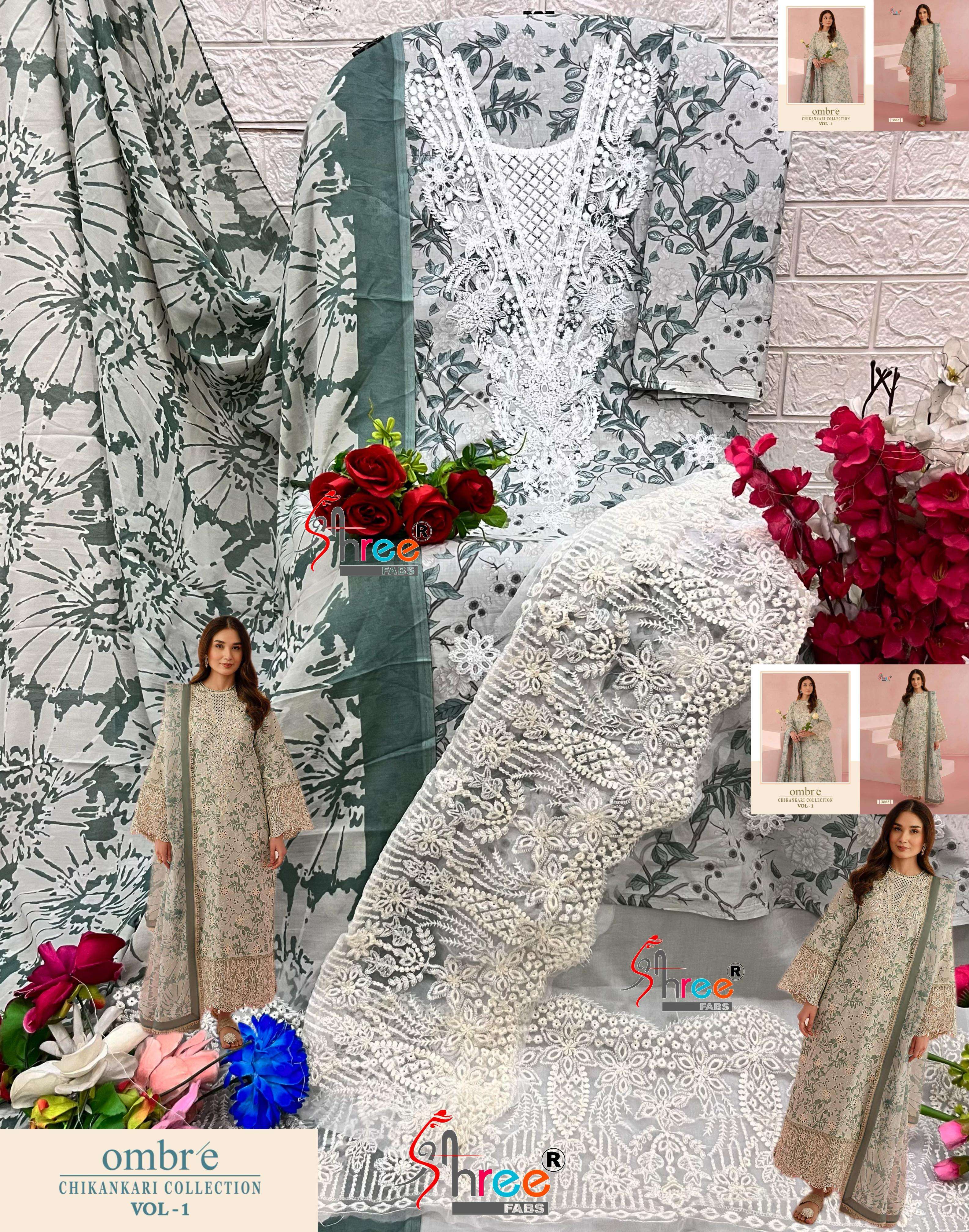 SHREE FABS OMBRE CHIKANKARI LAWN COLLECTION VOL 1 