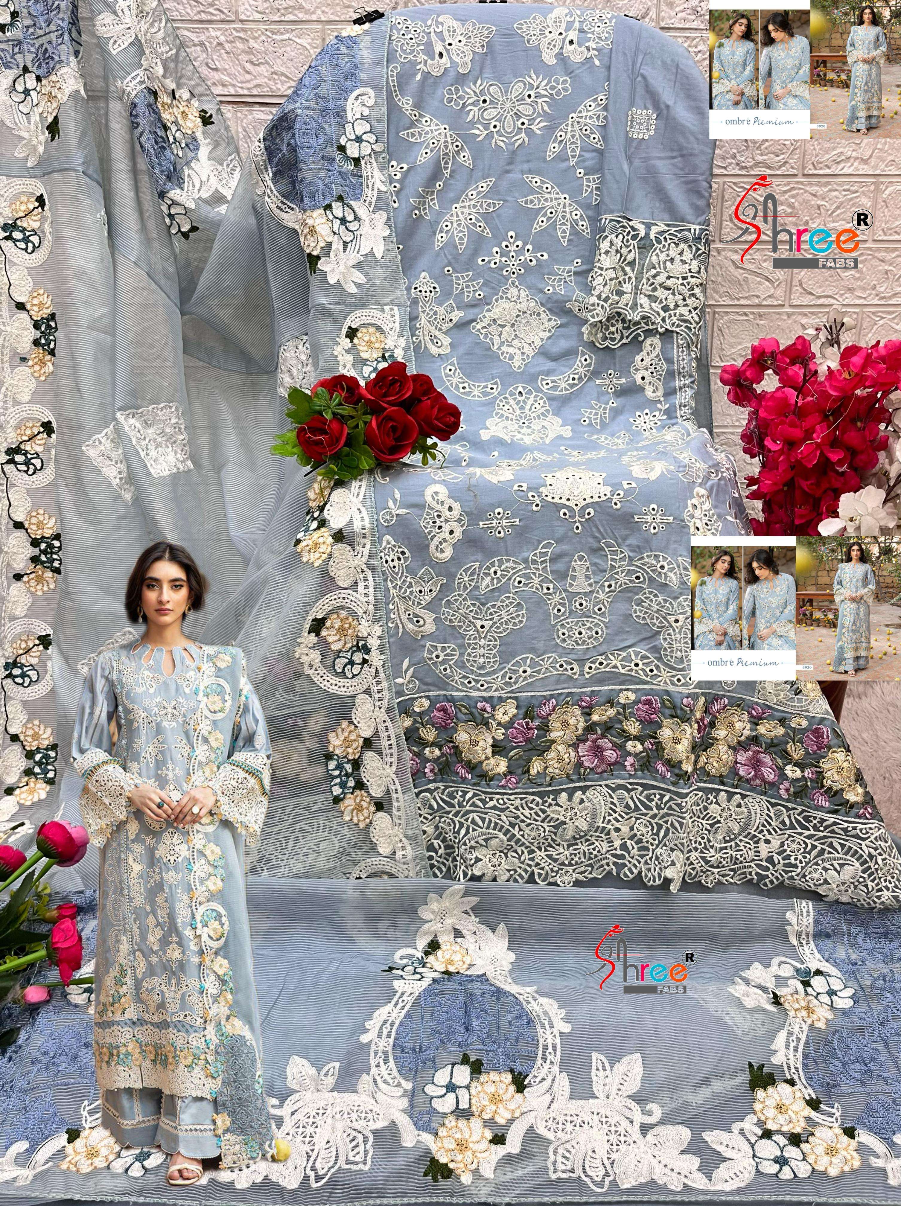 SHREE FABS OMBRE PREMIUM HEAVY EMBRODERD DUPPTA COLLECTION
