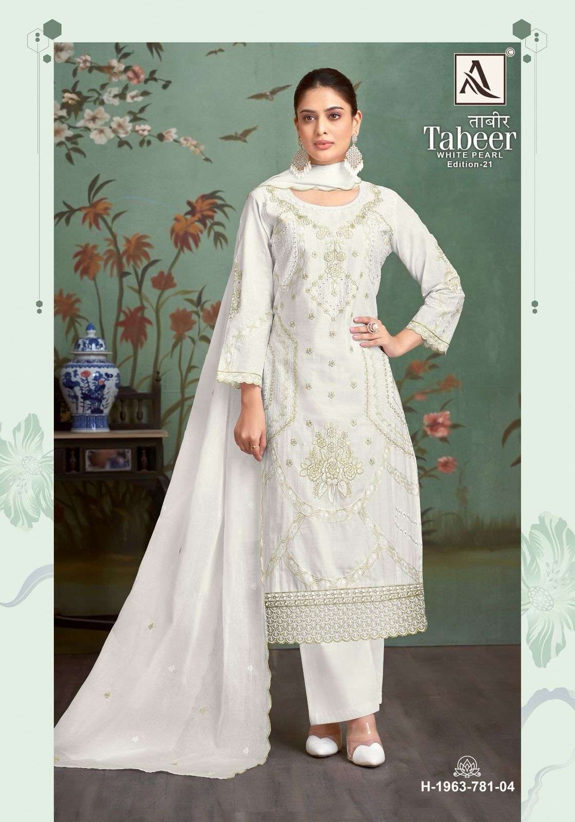 ALOK SUITS TABEER WHITE PEARL EDITION 21