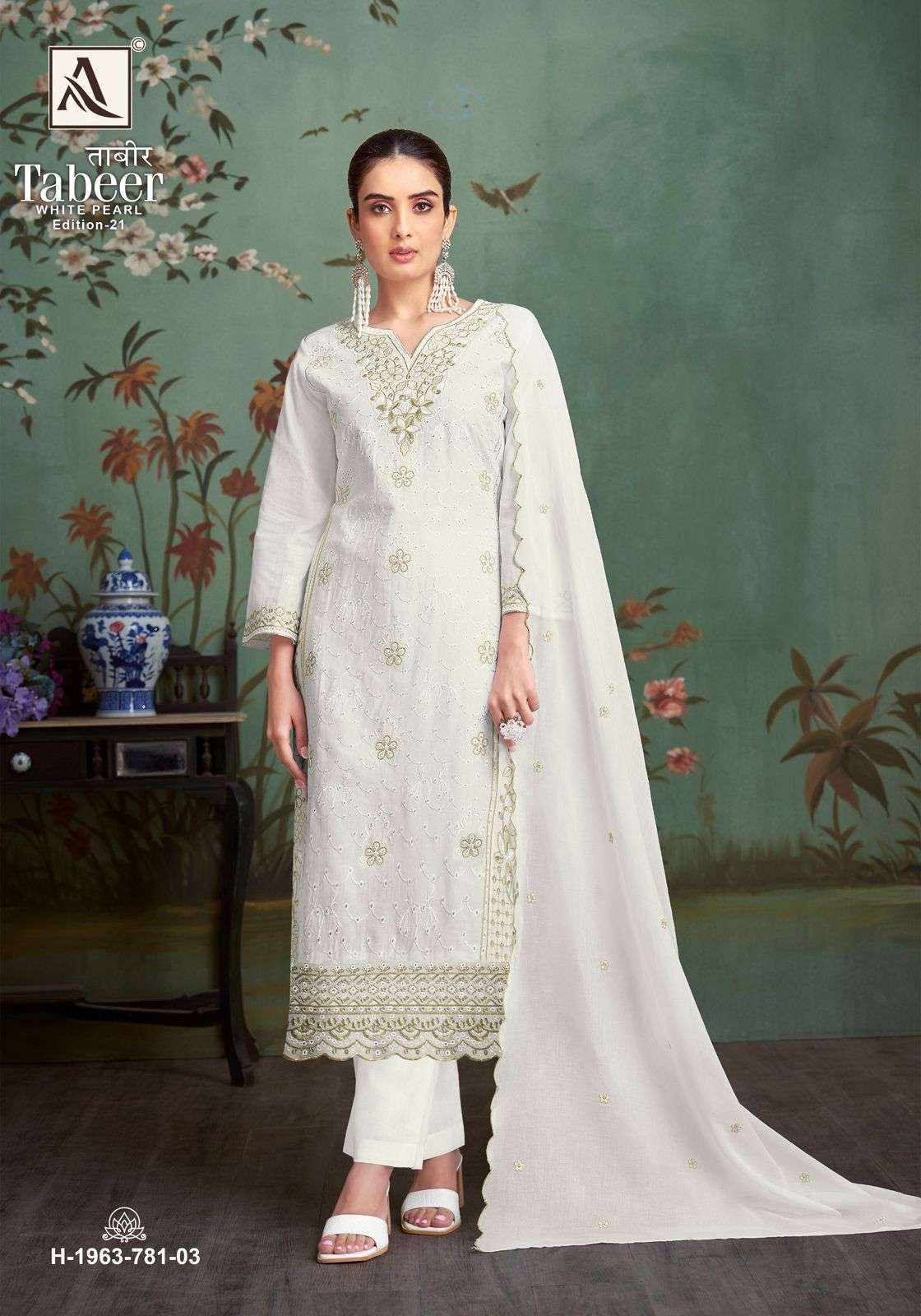 ALOK SUITS TABEER WHITE PEARL EDITION 21