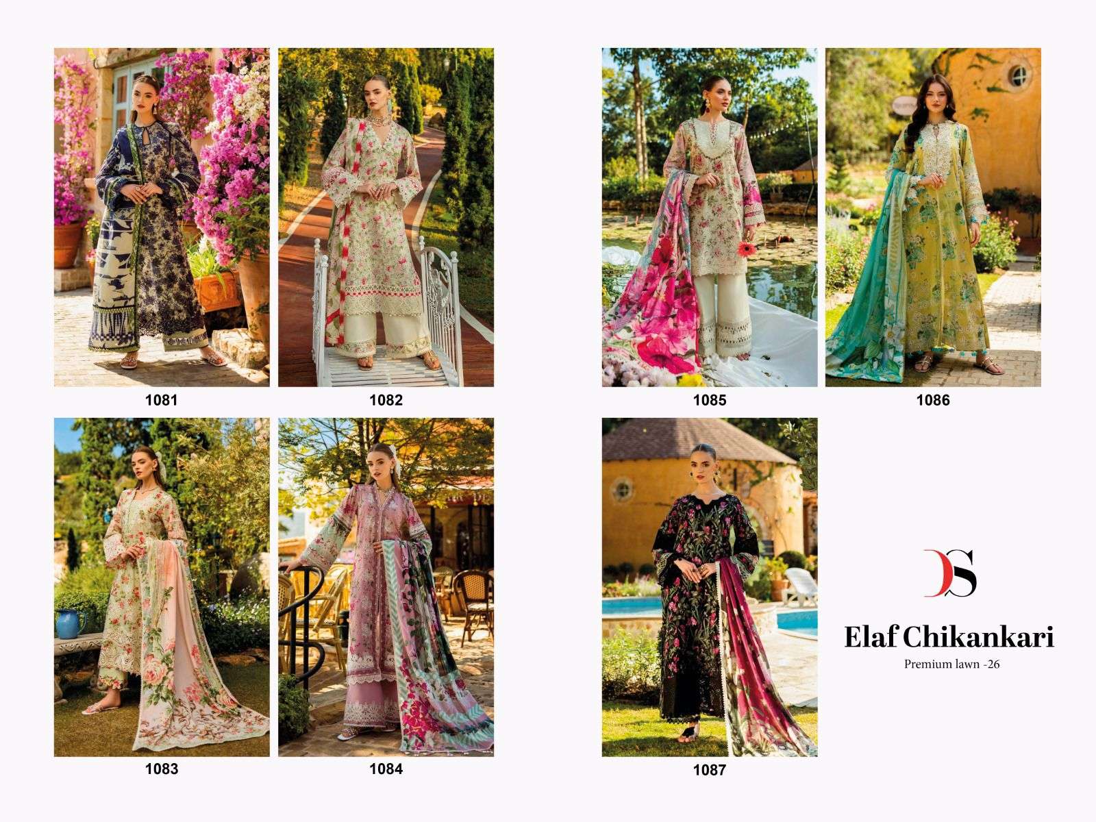 DEEPSY SUITS ELAF CHIKANKARI PREMIUM LAWN 26