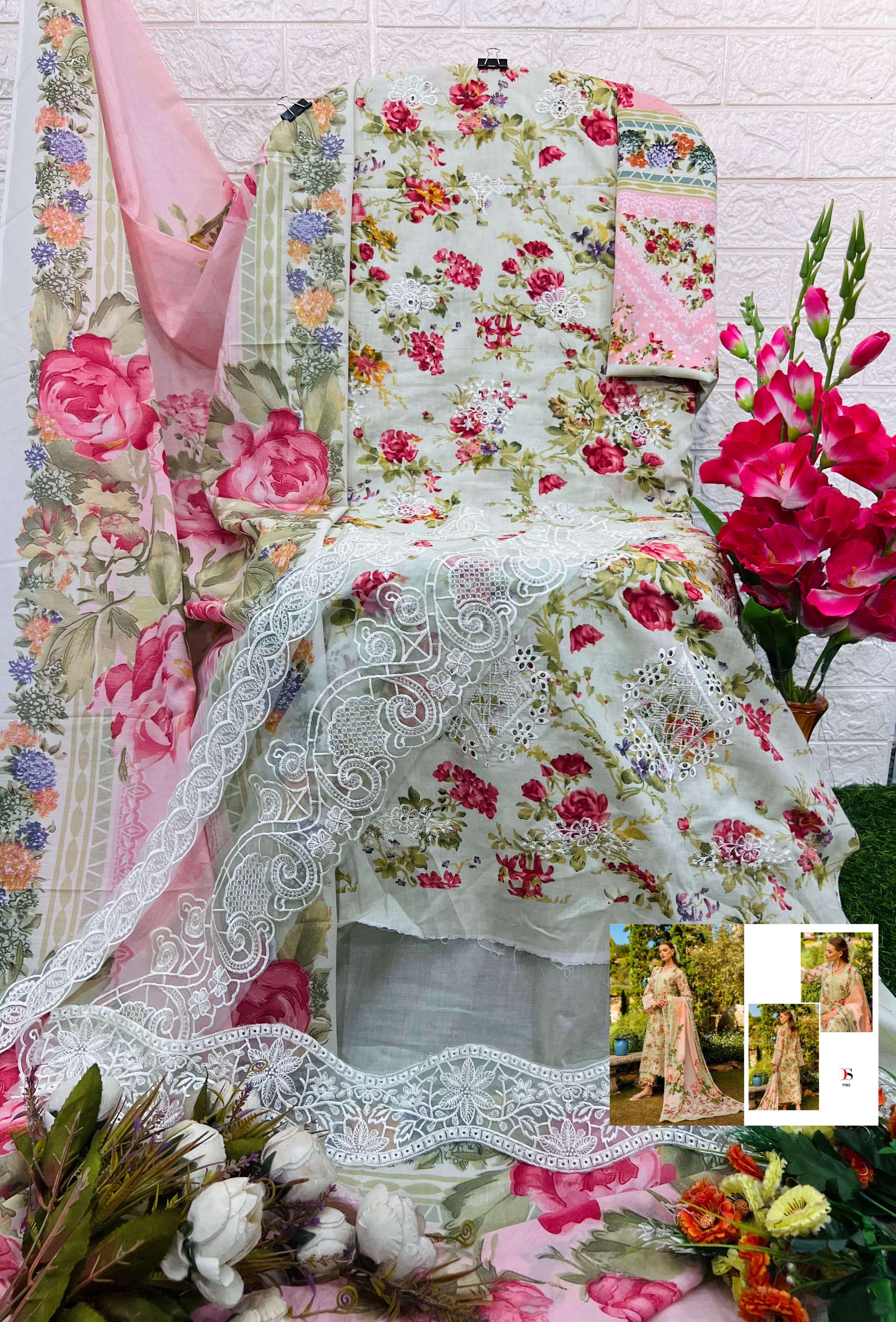 DEEPSY SUITS ELAF CHIKANKARI PREMIUM LAWN 26