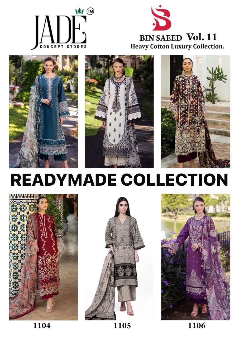 JADE BIN SAEED HEAVY COTTON LUXURY COLLECTION VOL 11 READY MADE COLLECTION