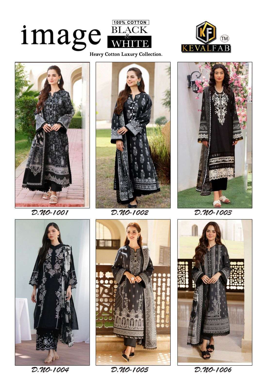 KEVAL FAB BLACK & WHITE HEAVY COTTON LUXURY COLLECTION 