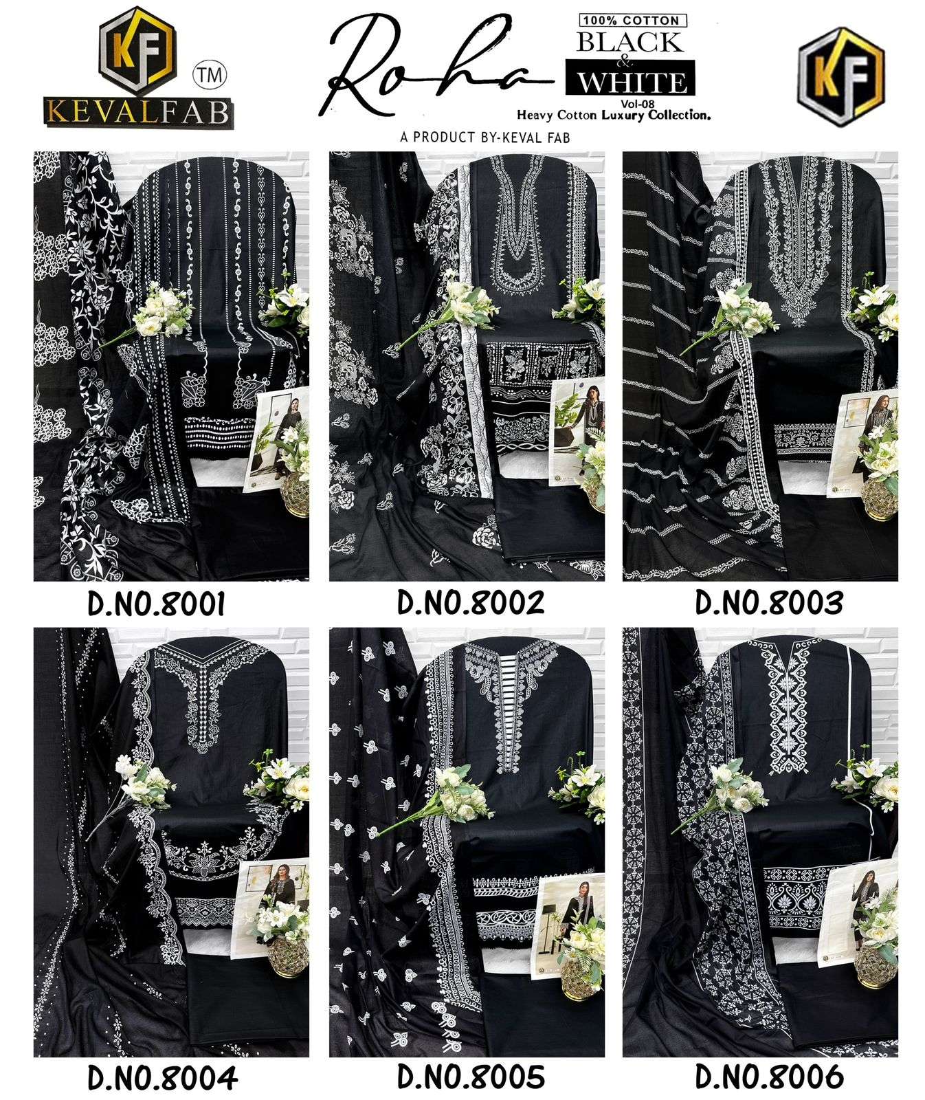 KEVAL FAB ROHA BLACK & WHITE VOL 8 