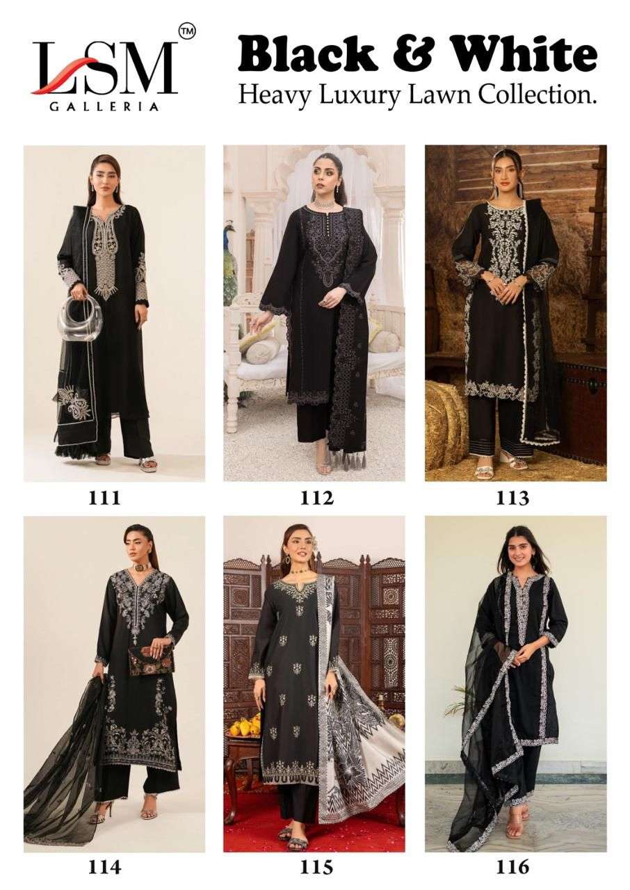 LSM GALLERIA  BLACK & WHITE LUXURY HEAVY LAWN COLLECTION