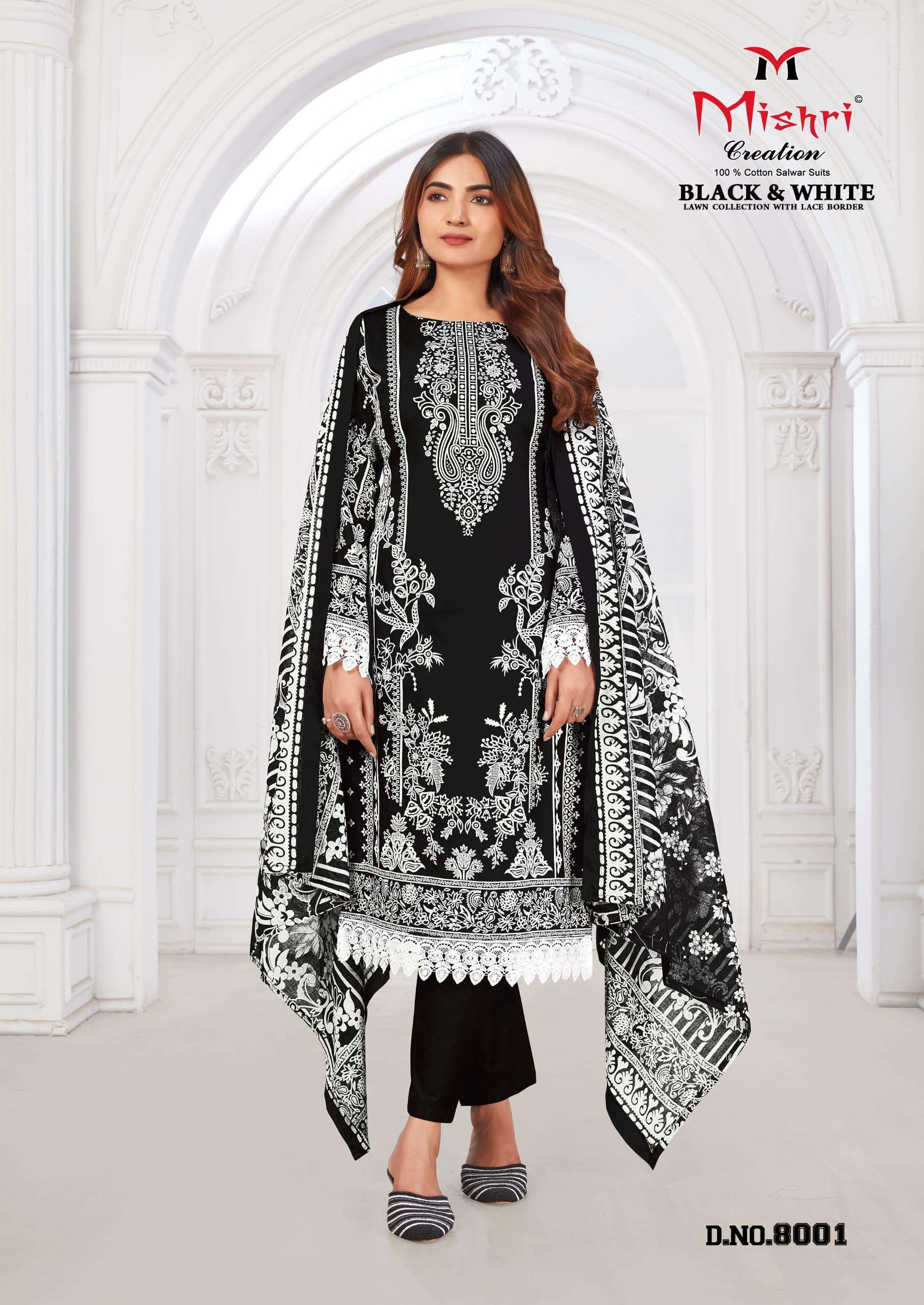 MISHRI CREATION BLACK & WHITE LAWN COLLECTION VOL 8