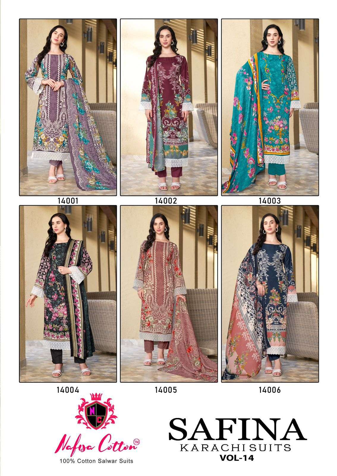 NAFISA COTTON SAFINA KARACHI SUITS VOL 14