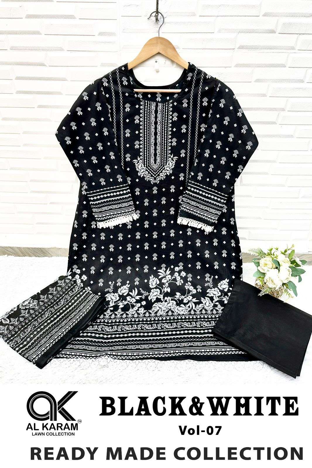 AL KARAM BLACK AND WHITE VOL 7 READY MADE COLLECTION 