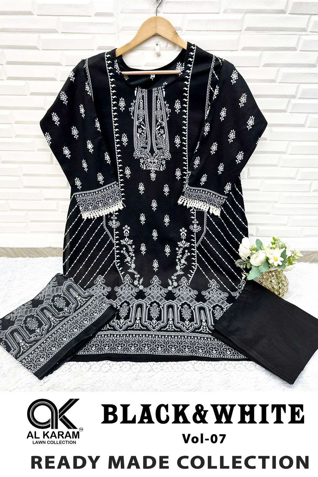 AL KARAM BLACK AND WHITE VOL 7 READY MADE COLLECTION 
