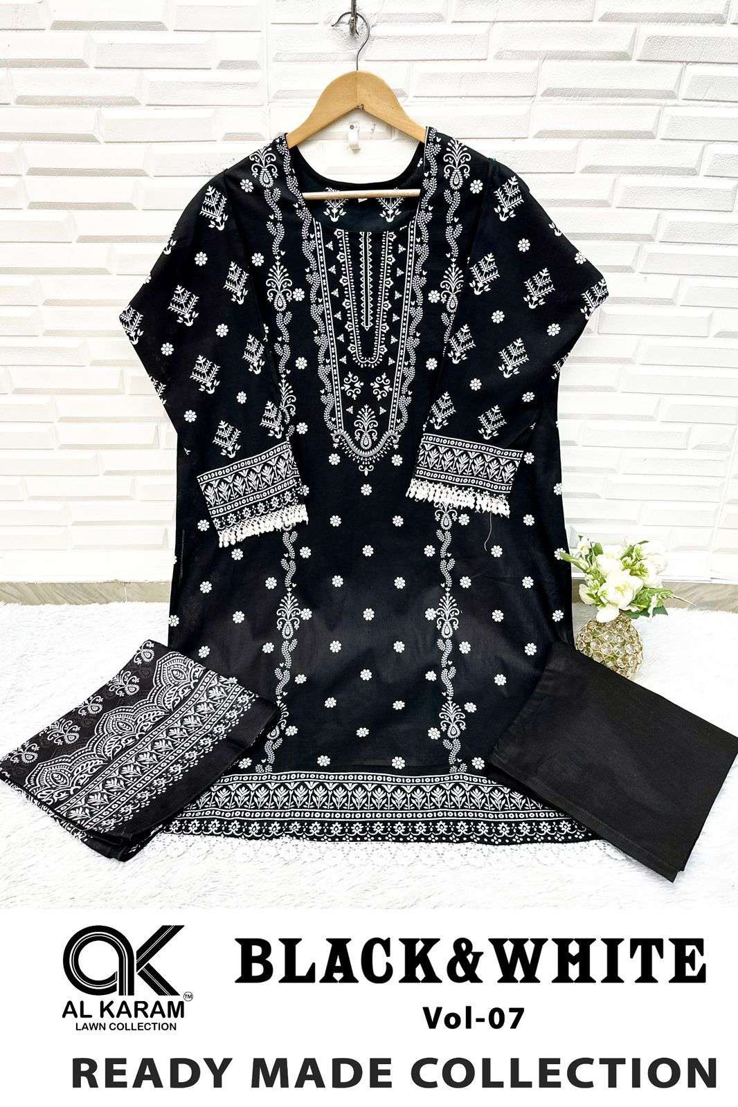 AL KARAM BLACK AND WHITE VOL 7 READY MADE COLLECTION 