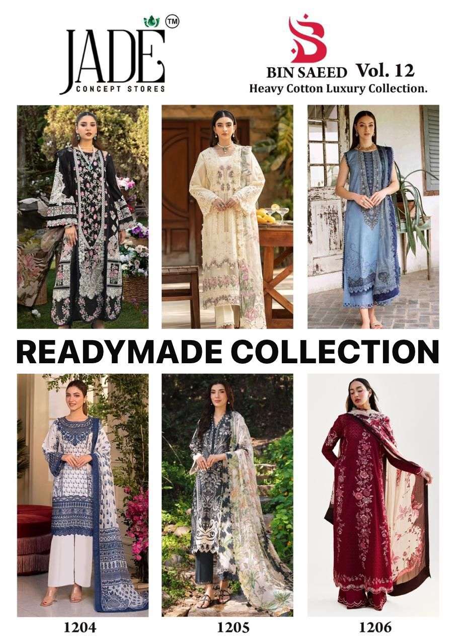JADE BIN SAEED HEAVY COTTON LUXURY COLLECTION VOL 12 READY MADE COLLECTION