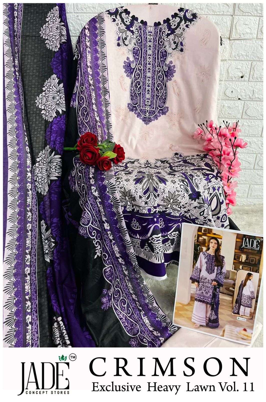 JADE CRIMSON EXCLUSIVE HEAVY LAWN COLLECTION VOL 11 NEW DESIGNS 