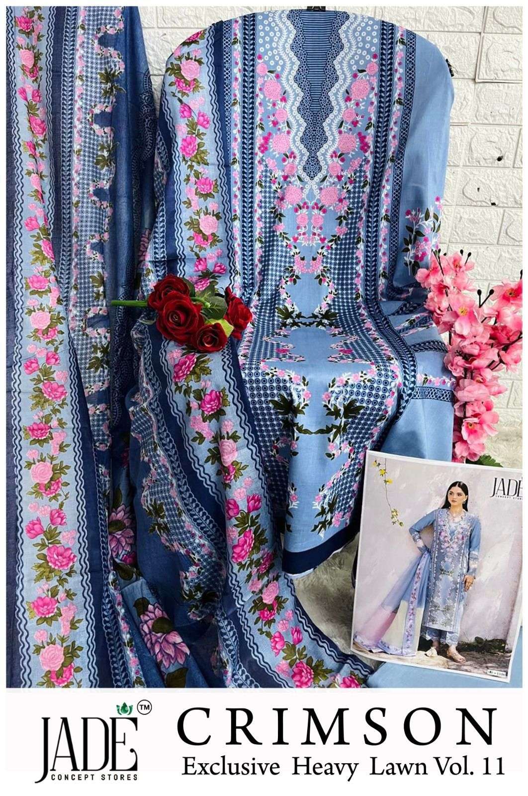 JADE CRIMSON EXCLUSIVE HEAVY LAWN COLLECTION VOL 11 NEW DESIGNS 