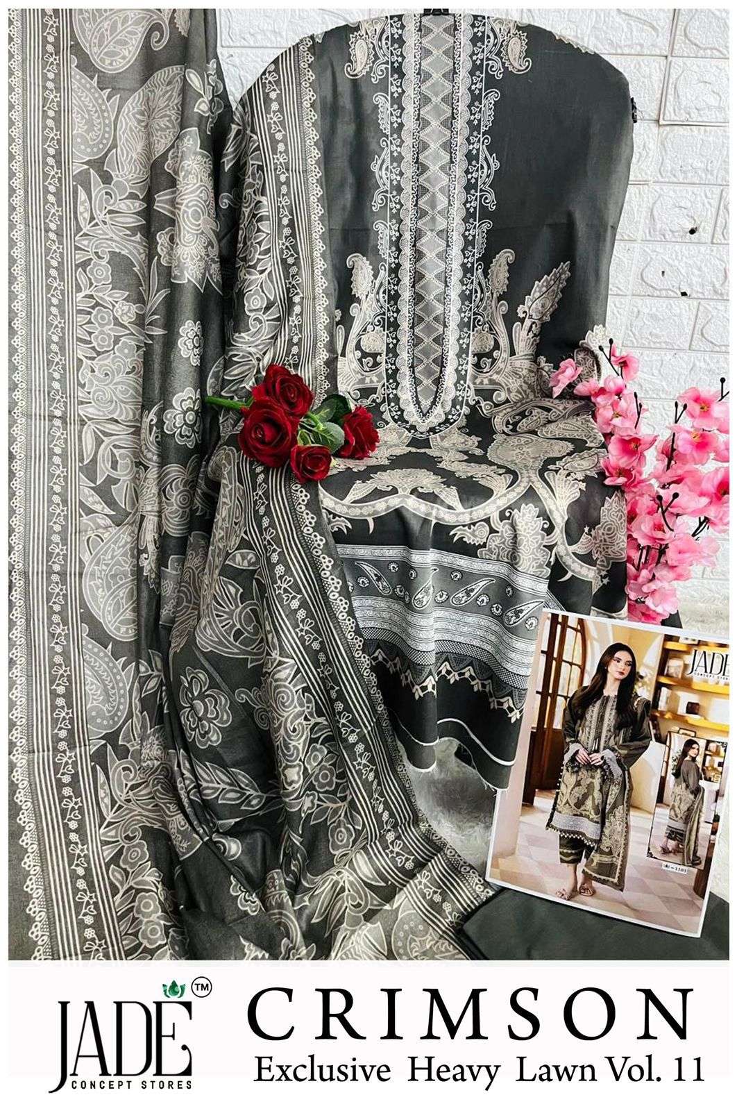 JADE CRIMSON EXCLUSIVE HEAVY LAWN COLLECTION VOL 11 NEW DESIGNS 