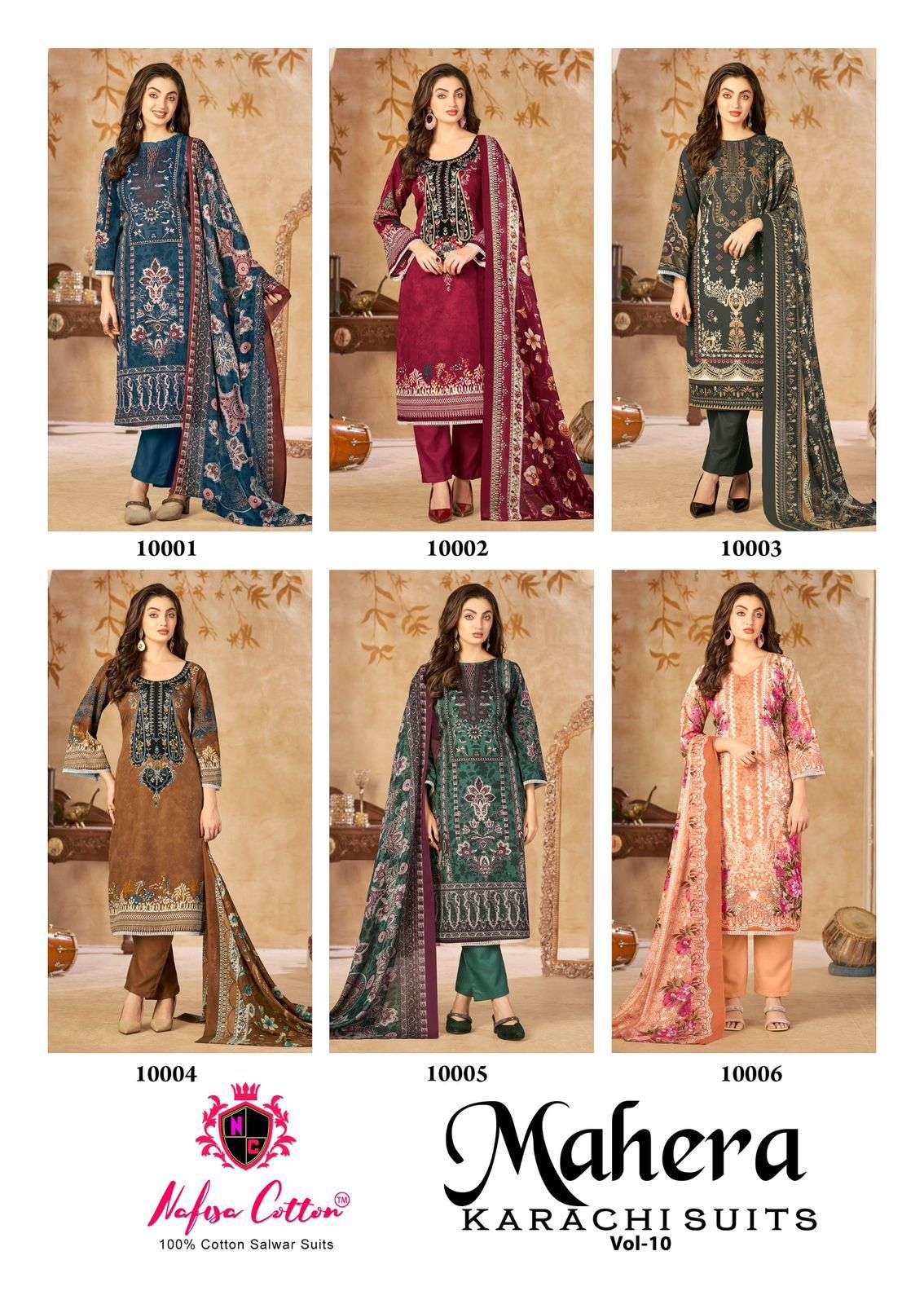 NAFISA COTTON MAHERA KARACHI SUITS VOL 10