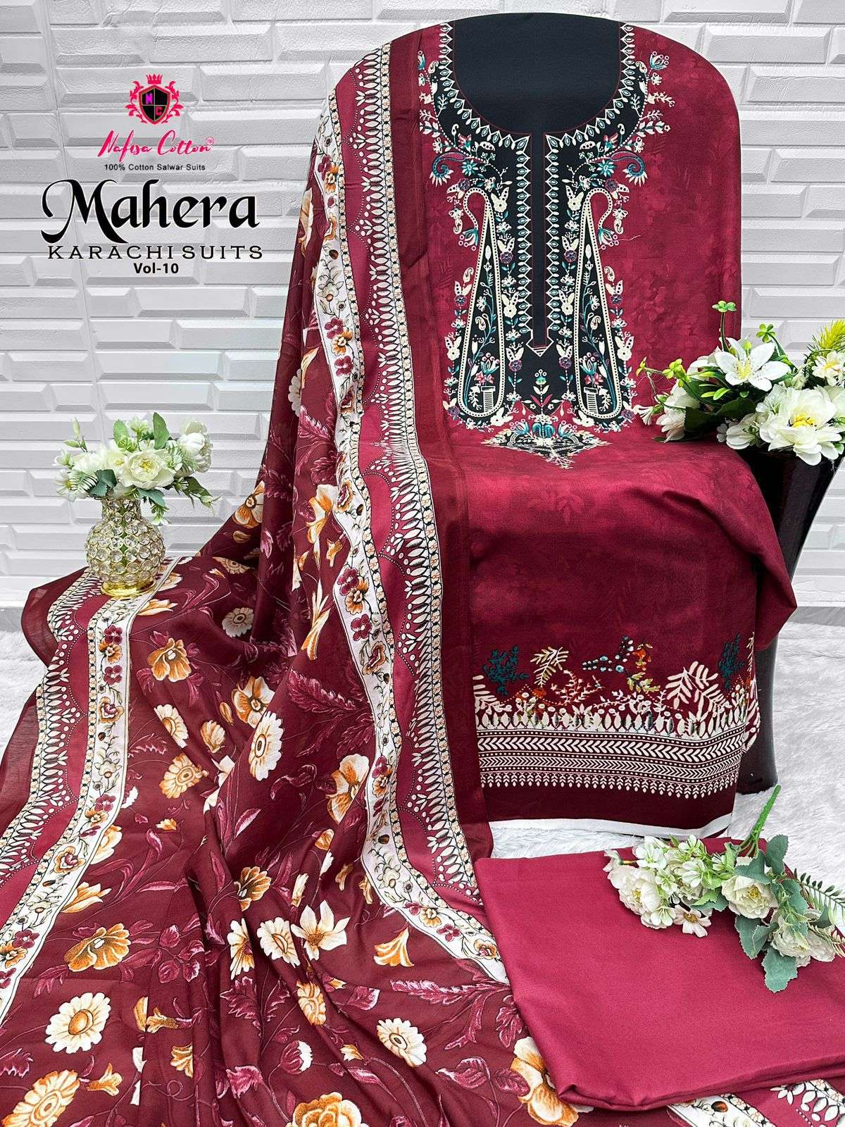 NAFISA COTTON MAHERA KARACHI SUITS VOL 10