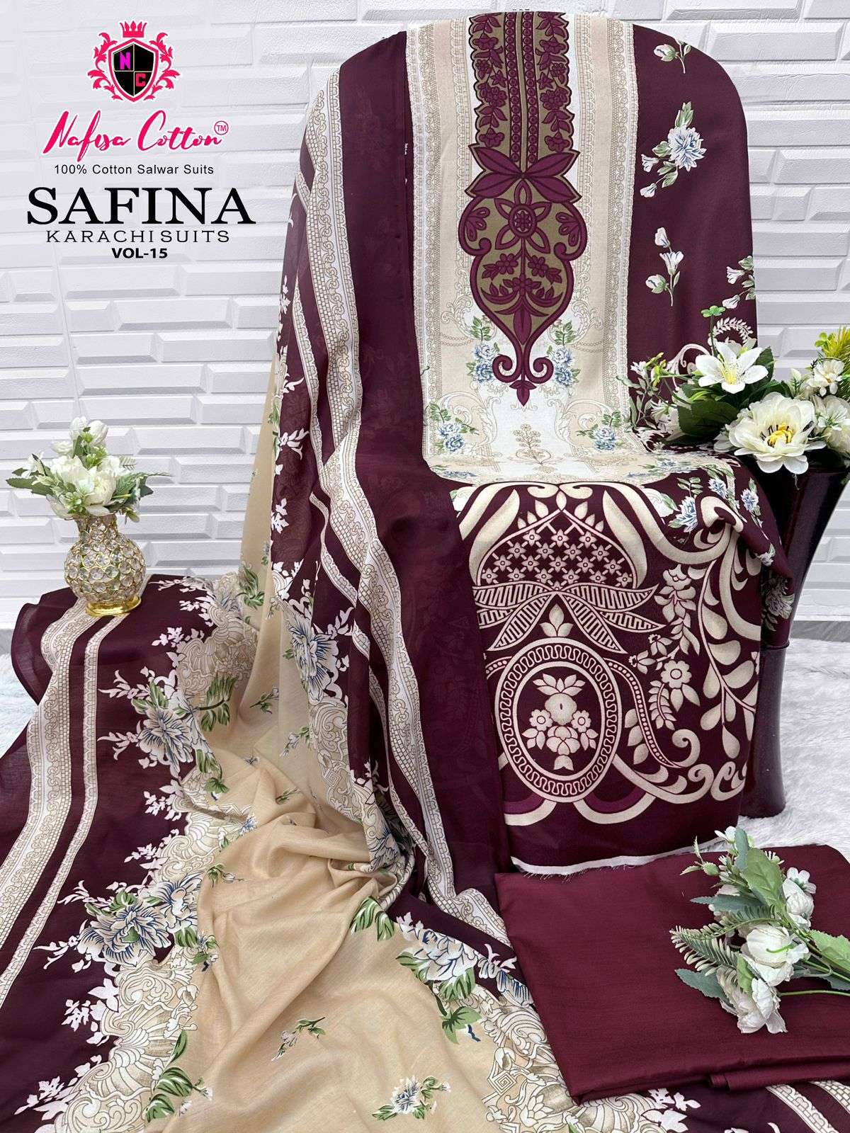 NAFISA COTTON SAFINA KARACHI SUITS VOL 15 
