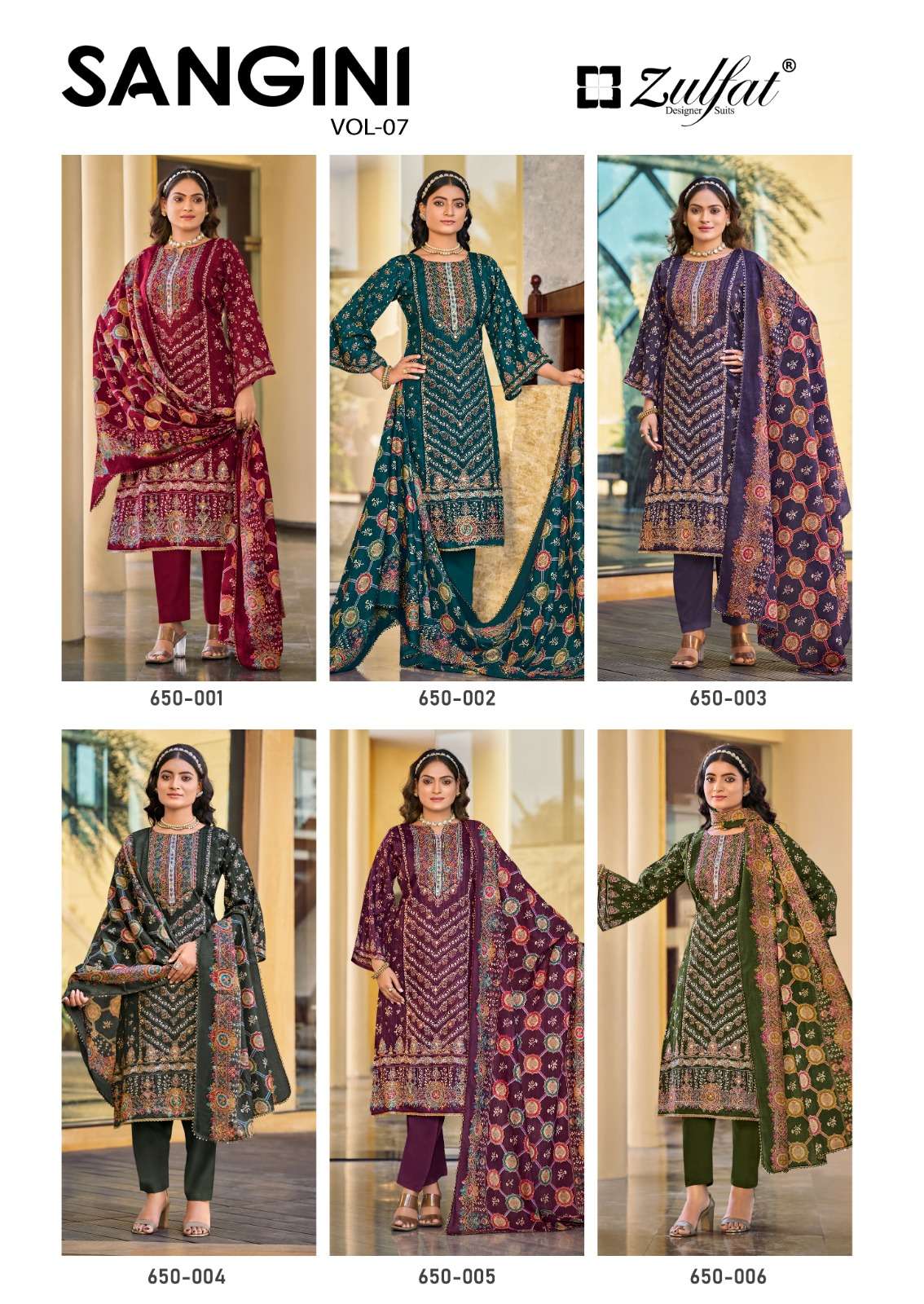 ZULFAT DESIGNER SUITS SANGINI VOL 7