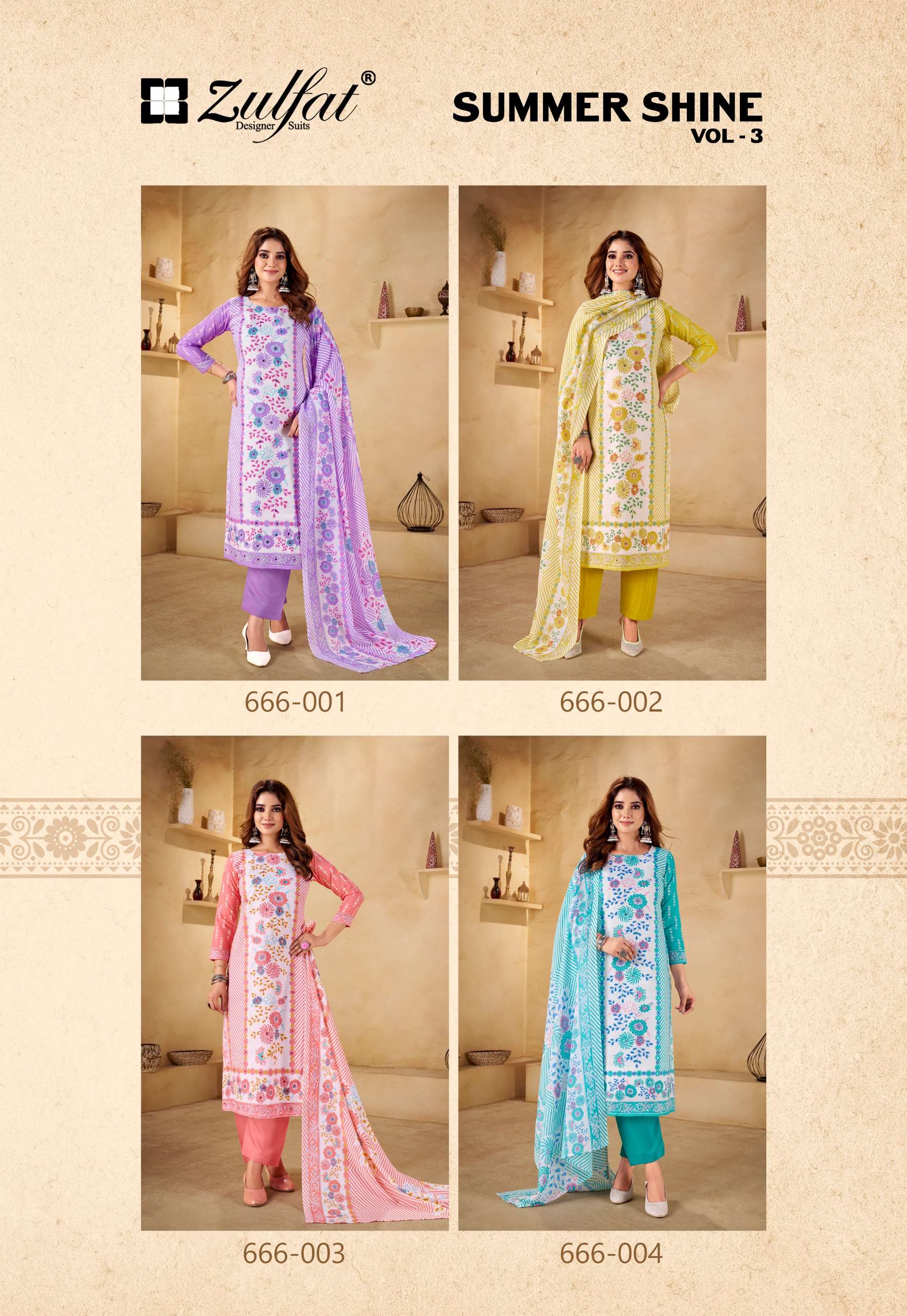 ZULFAT DESIGNER SUITS SUMMER SHINE VOL 3 